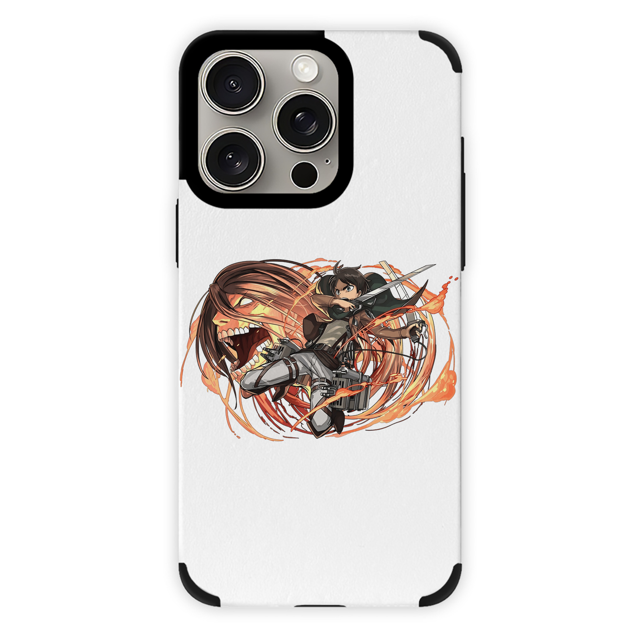 （画像用） 進撃の巨人 エレン･イェーガー Attack on Titan Eren Jäger 【iPhone15ProMax対応】 PUレザー スマホケース 耐衝撃＆黄変防止