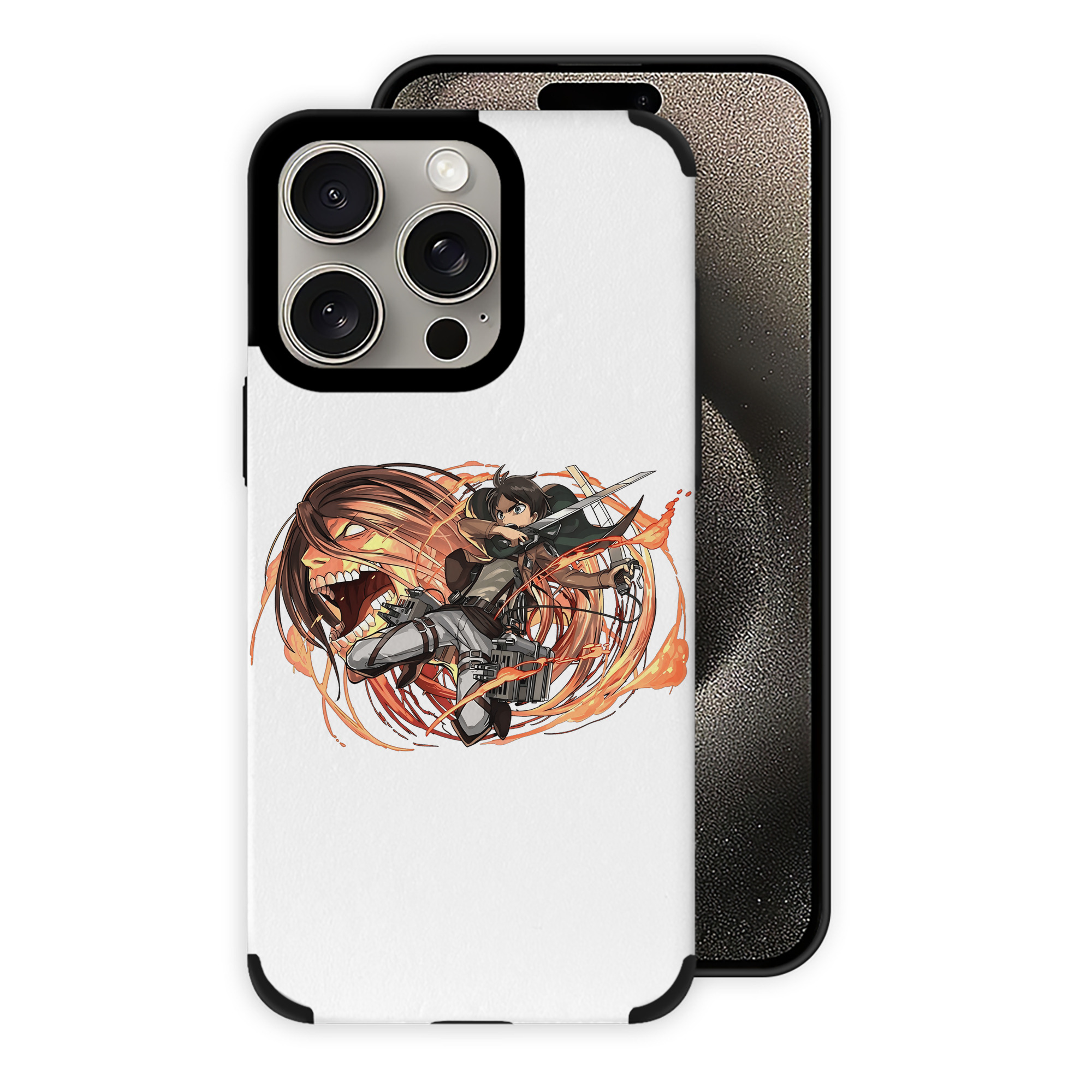 （画像用） 進撃の巨人 エレン･イェーガー Attack on Titan Eren Jäger 【iPhone15ProMax対応】 PUレザー スマホケース 耐衝撃＆黄変防止