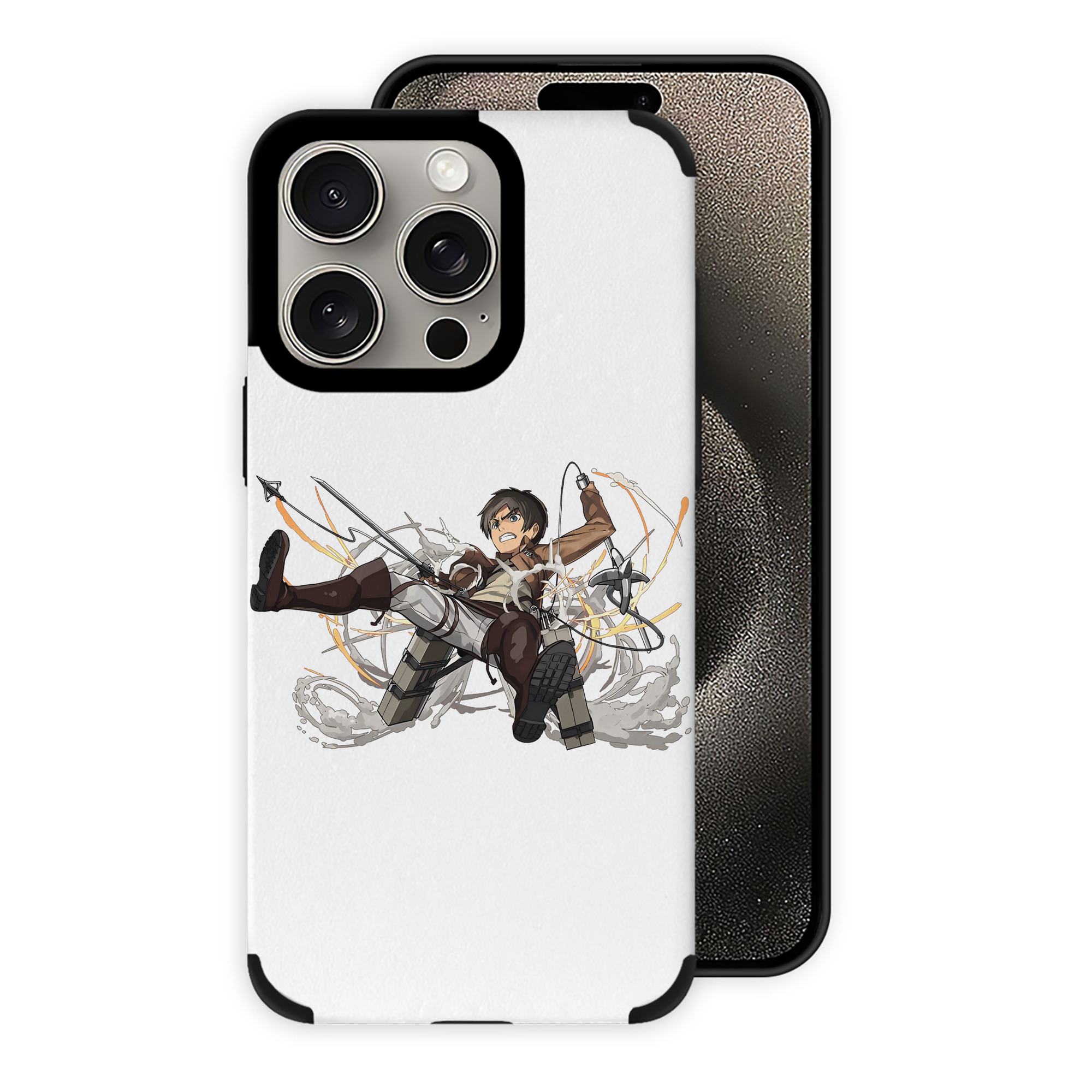 （画像用） 進撃の巨人 エレン･イェーガー Attack on Titan Eren Jäger 【iPhone15ProMax対応】 PUレザー スマホケース 耐衝撃＆黄変防止