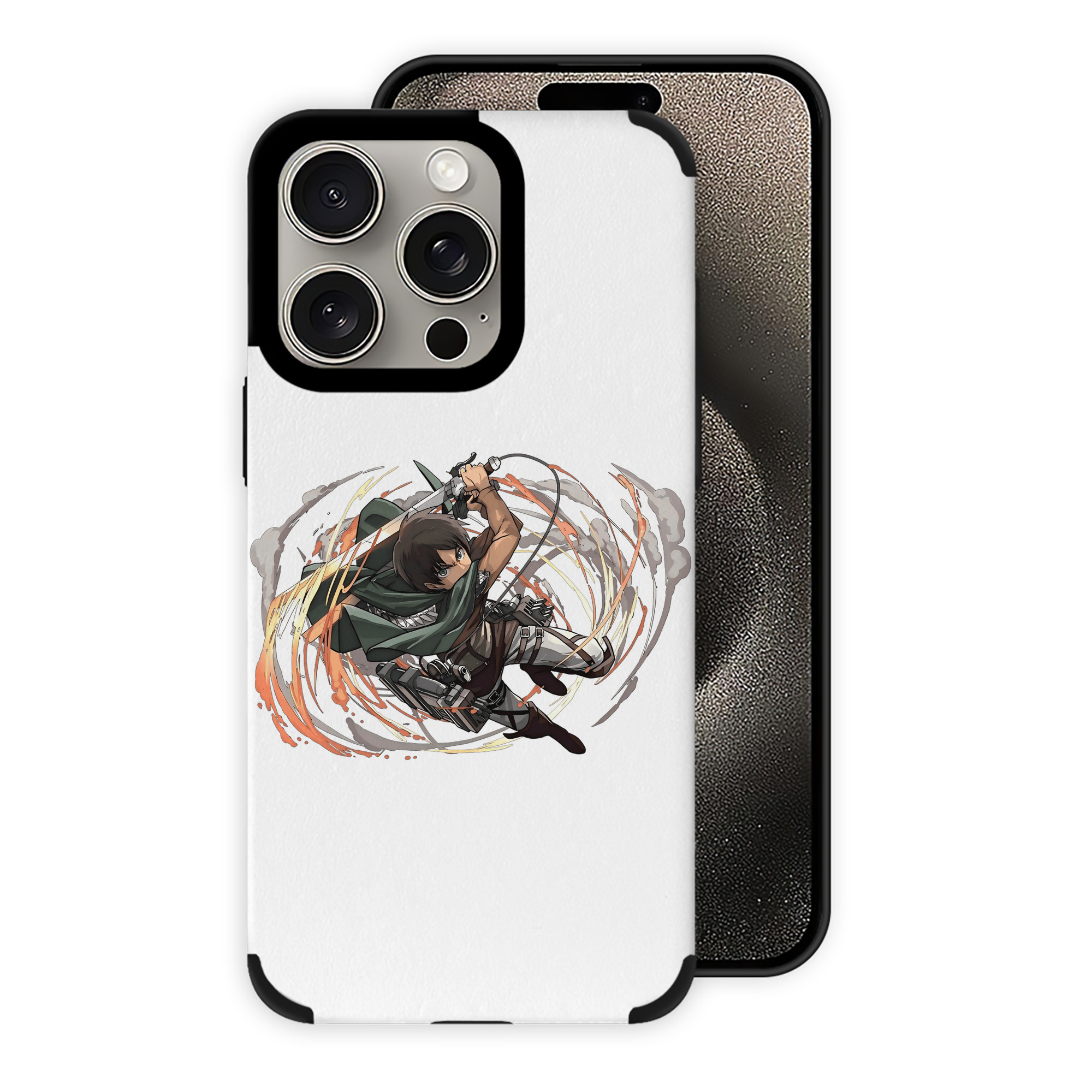 （画像用） 進撃の巨人 エレン･イェーガー Attack on Titan Eren Jäger 【iPhone15ProMax対応】 PUレザー スマホケース 耐衝撃＆黄変防止