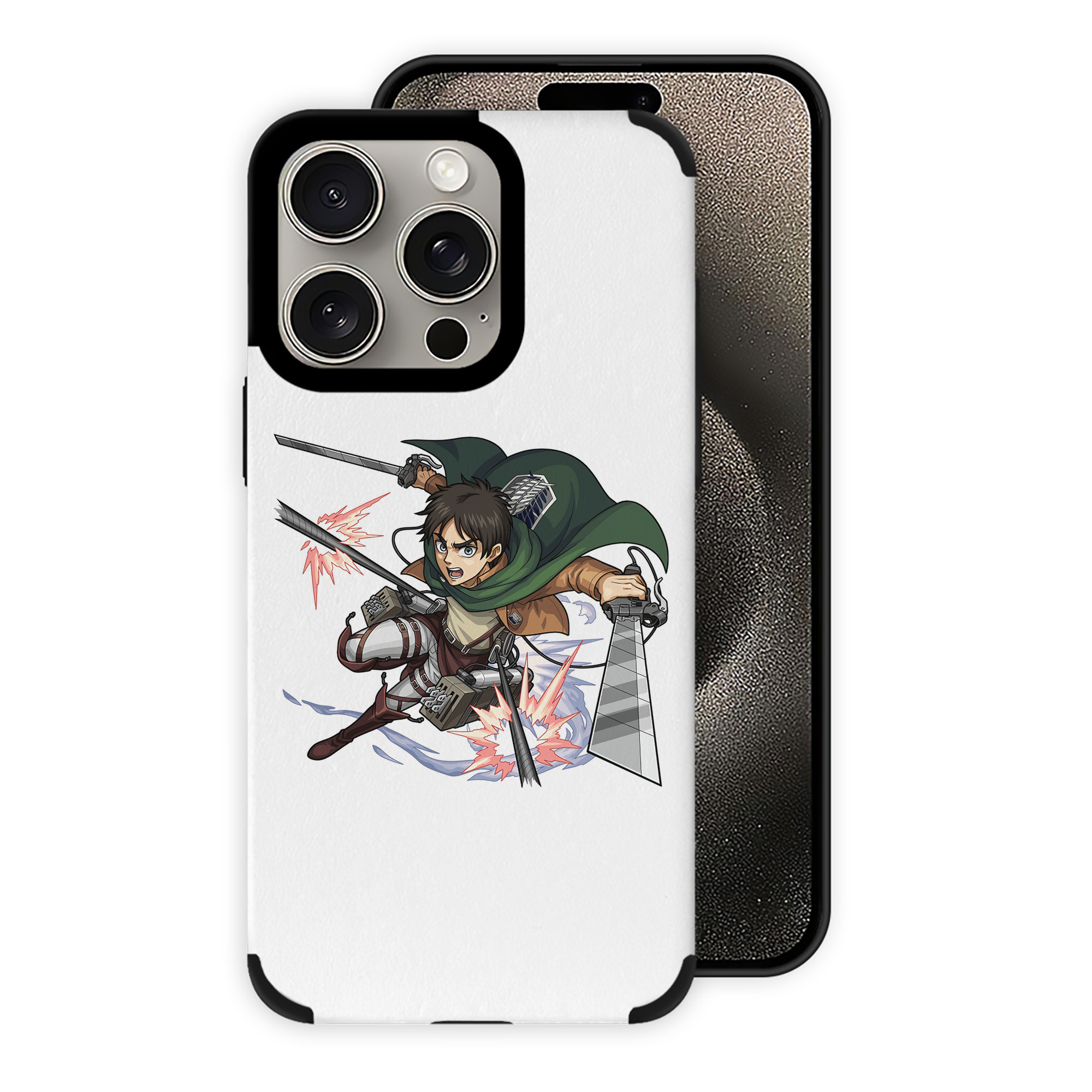 （画像用） 進撃の巨人 エレン･イェーガー Attack on Titan Eren Jäger 【iPhone15ProMax対応】 PUレザー スマホケース 耐衝撃＆黄変防止