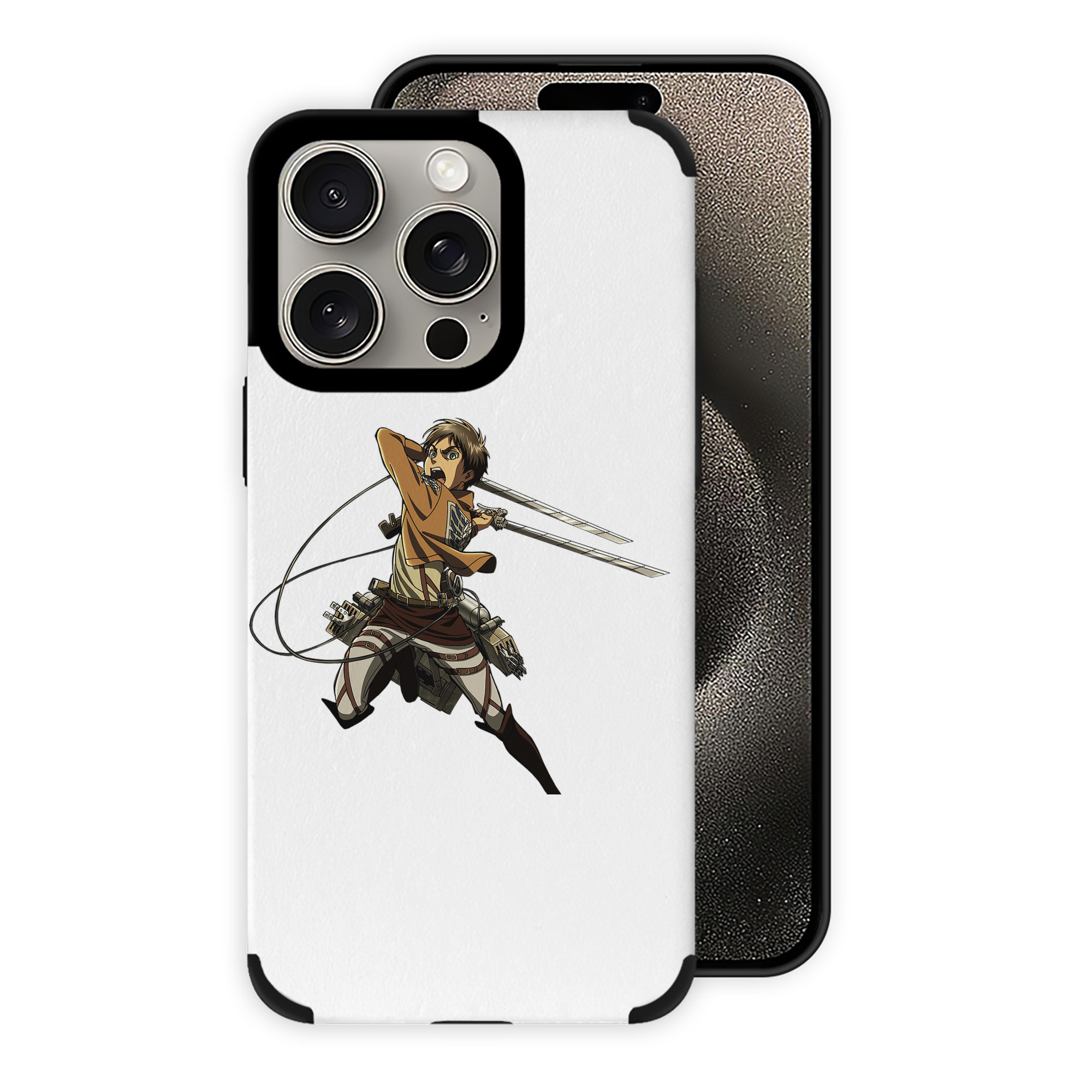 （画像用） 進撃の巨人 エレン･イェーガー Attack on Titan Eren Jäger 【iPhone15ProMax対応】 PUレザー スマホケース 耐衝撃＆黄変防止