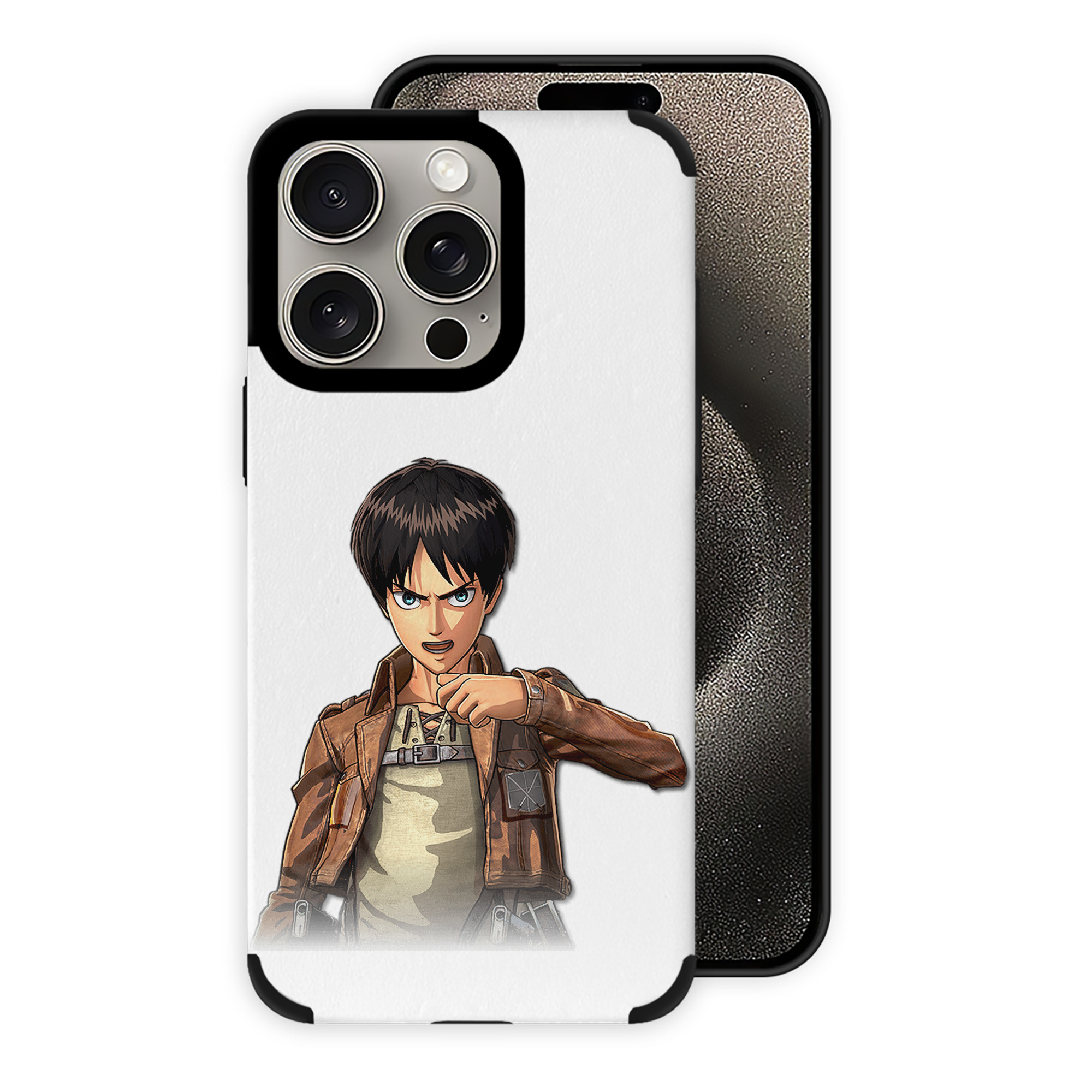 （画像用） 進撃の巨人 エレン･イェーガー Attack on Titan Eren Jäger 【iPhone15ProMax対応】 PUレザー スマホケース 耐衝撃＆黄変防止