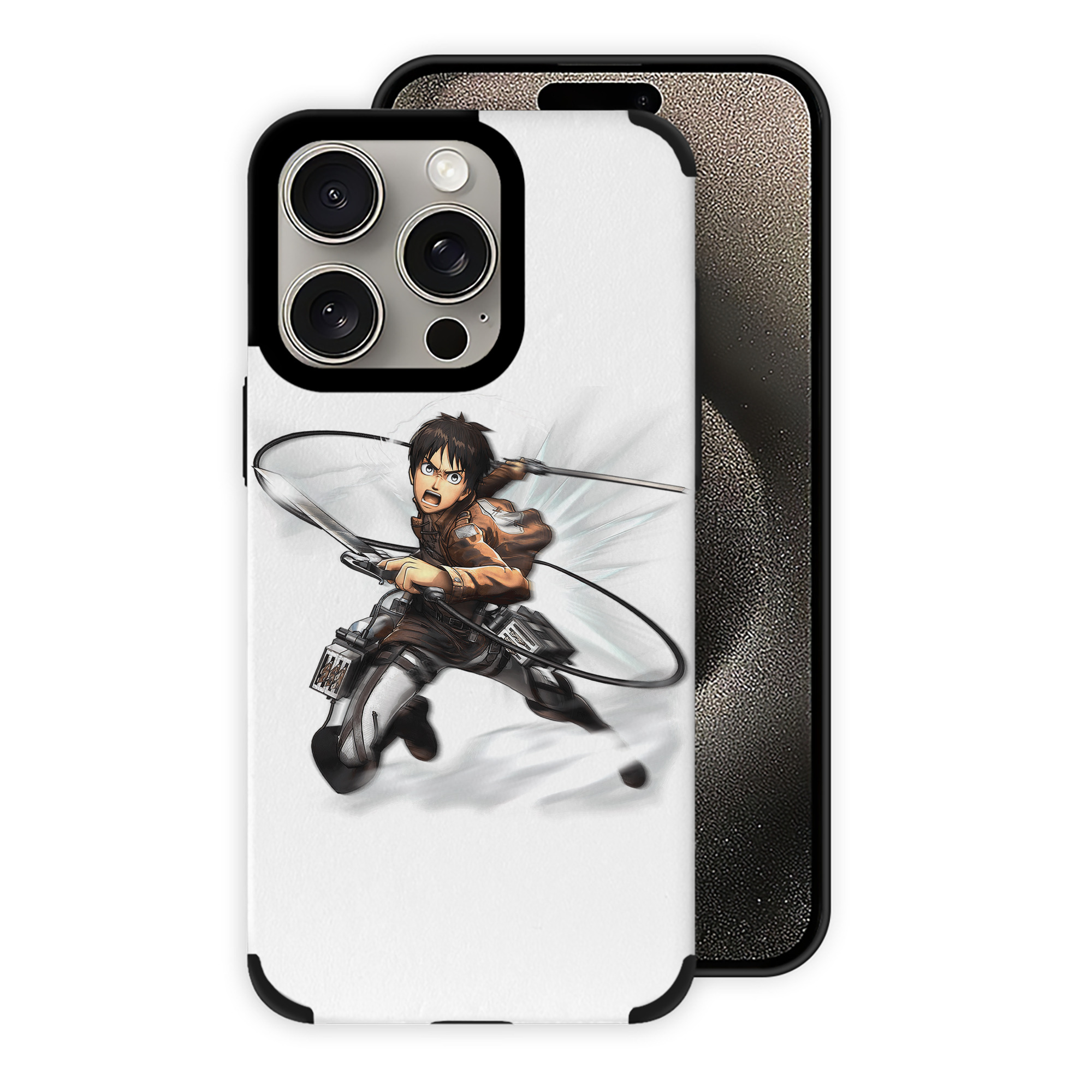 （画像用） 進撃の巨人 エレン･イェーガー Attack on Titan Eren Jäger 【iPhone15ProMax対応】 PUレザー スマホケース 耐衝撃＆黄変防止