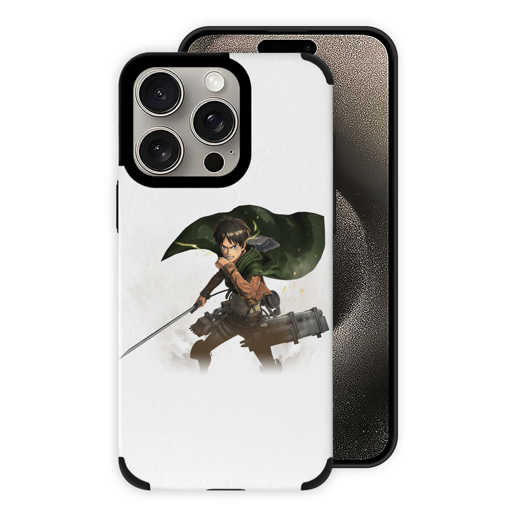 （画像用） 進撃の巨人 エレン･イェーガー Attack on Titan Eren Jäger 【iPhone15ProMax対応】 PUレザー スマホケース 耐衝撃＆黄変防止