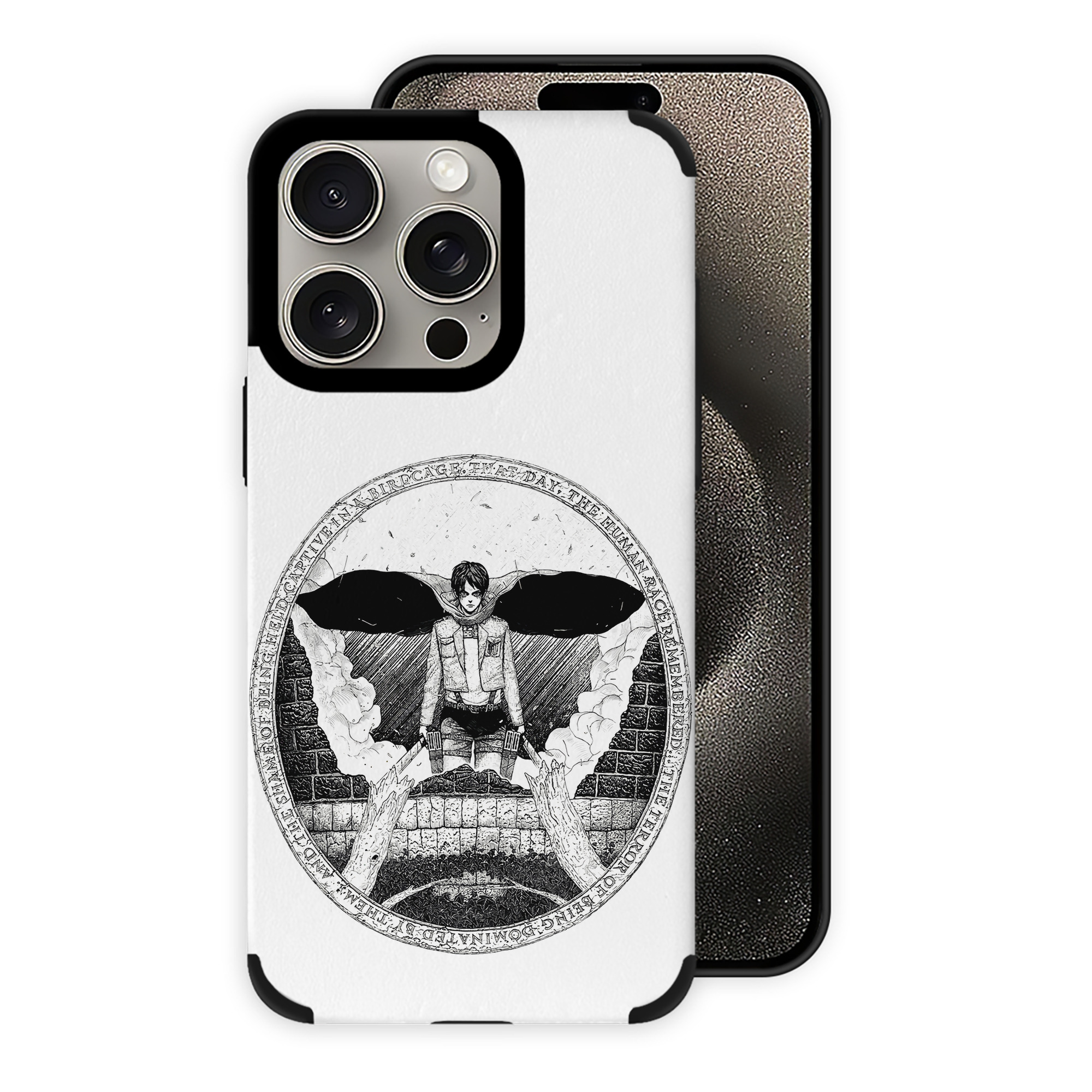 （画像用） 進撃の巨人 エレン･イェーガー Attack on Titan Eren Jäger 【iPhone15ProMax対応】 PUレザー スマホケース 耐衝撃＆黄変防止