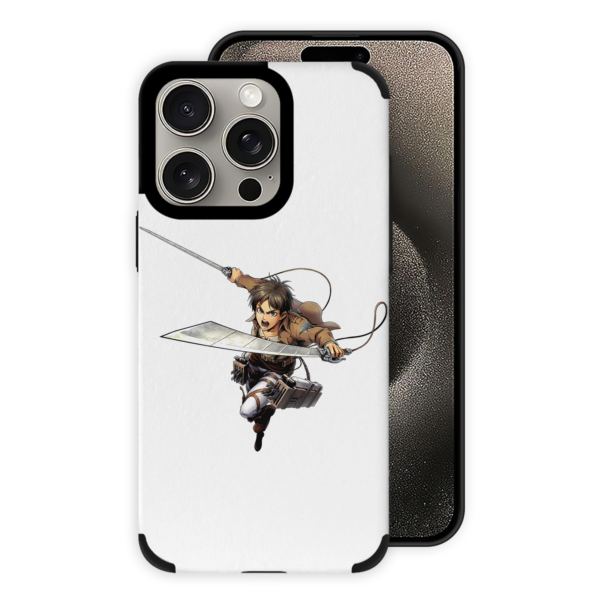 （画像用） 進撃の巨人 エレン･イェーガー Attack on Titan Eren Jäger 【iPhone15ProMax対応】 PUレザー スマホケース 耐衝撃＆黄変防止