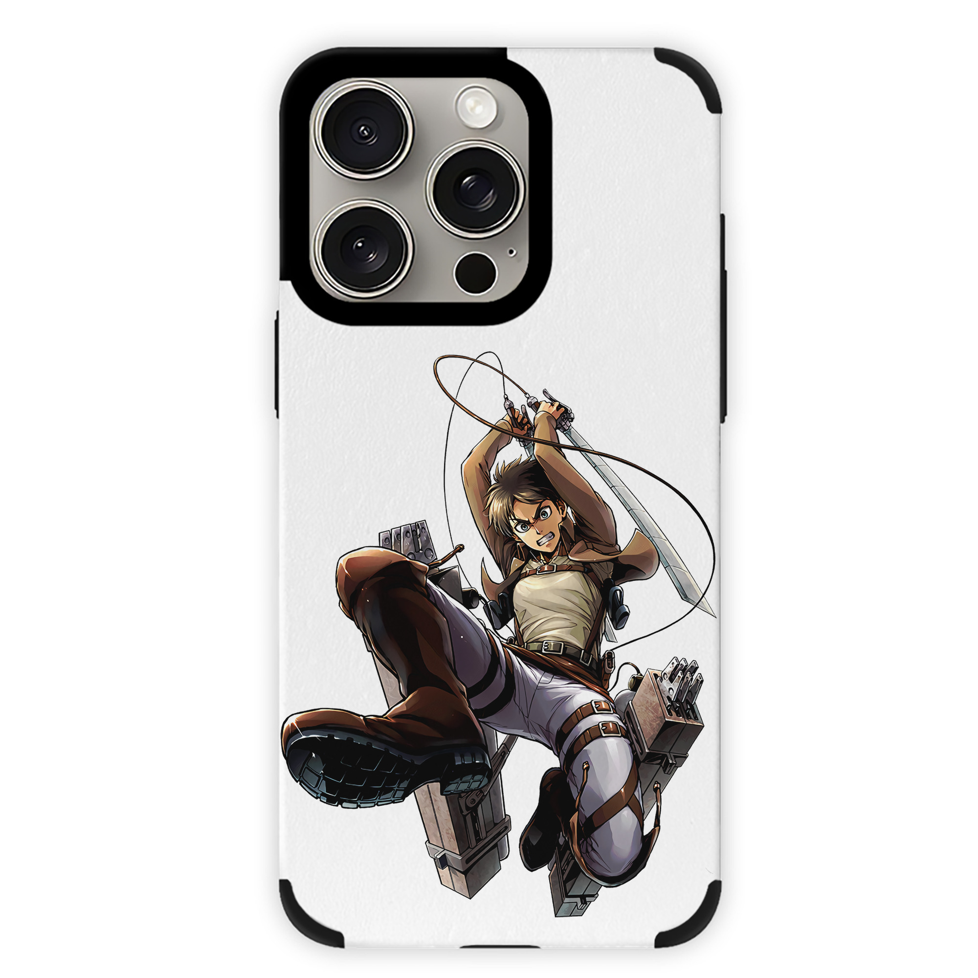 （画像用） 進撃の巨人 エレン･イェーガー Attack on Titan Eren Jäger 【iPhone15ProMax対応】 PUレザー スマホケース 耐衝撃＆黄変防止