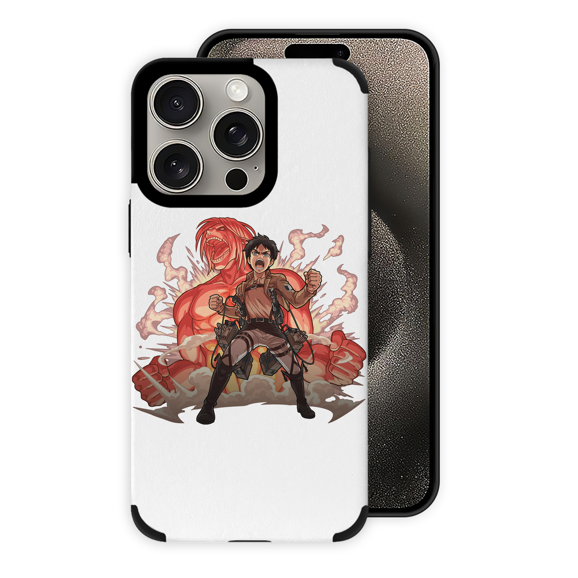 （画像用） 進撃の巨人 エレン･イェーガー Attack on Titan Eren Jäger 【iPhone15ProMax対応】 PUレザー スマホケース 耐衝撃＆黄変防止