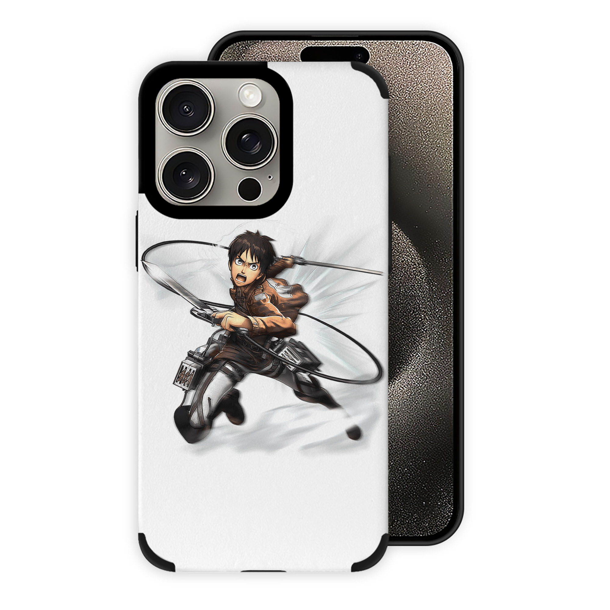 （画像用） 進撃の巨人 エレン･イェーガー Attack on Titan Eren Jäger 【iPhone15ProMax対応】 PUレザー スマホケース 耐衝撃＆黄変防止