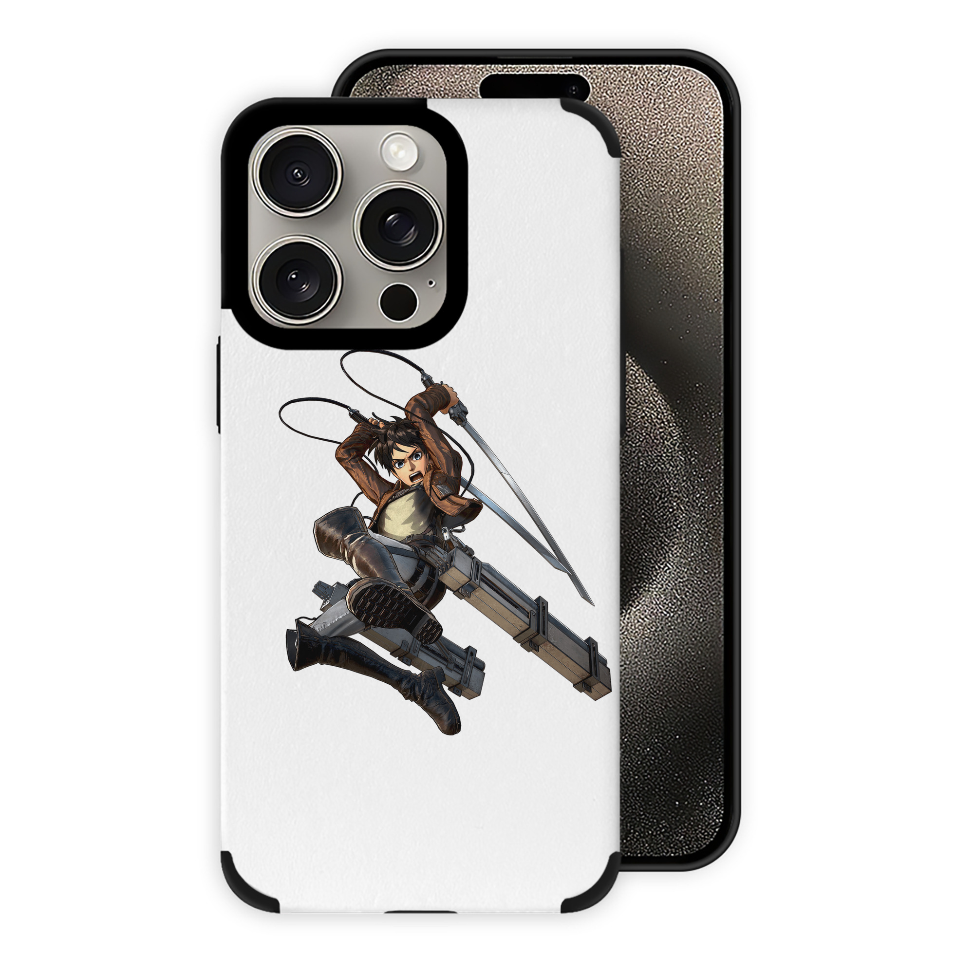 （画像用） 進撃の巨人 エレン･イェーガー Attack on Titan Eren Jäger 【iPhone15ProMax対応】 PUレザー スマホケース 耐衝撃＆黄変防止