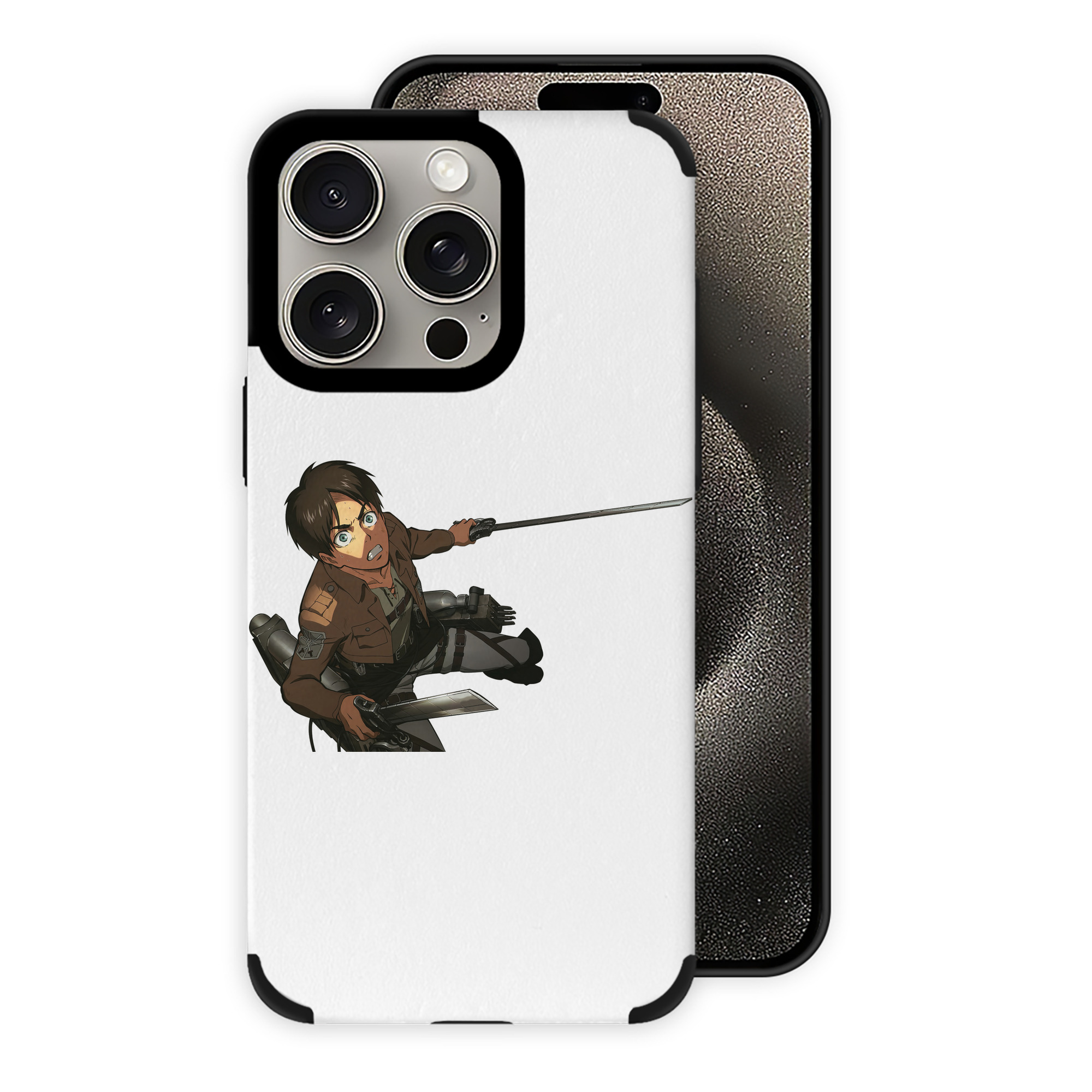 （画像用） 進撃の巨人 エレン･イェーガー Attack on Titan Eren Jäger 【iPhone15ProMax対応】 PUレザー スマホケース 耐衝撃＆黄変防止