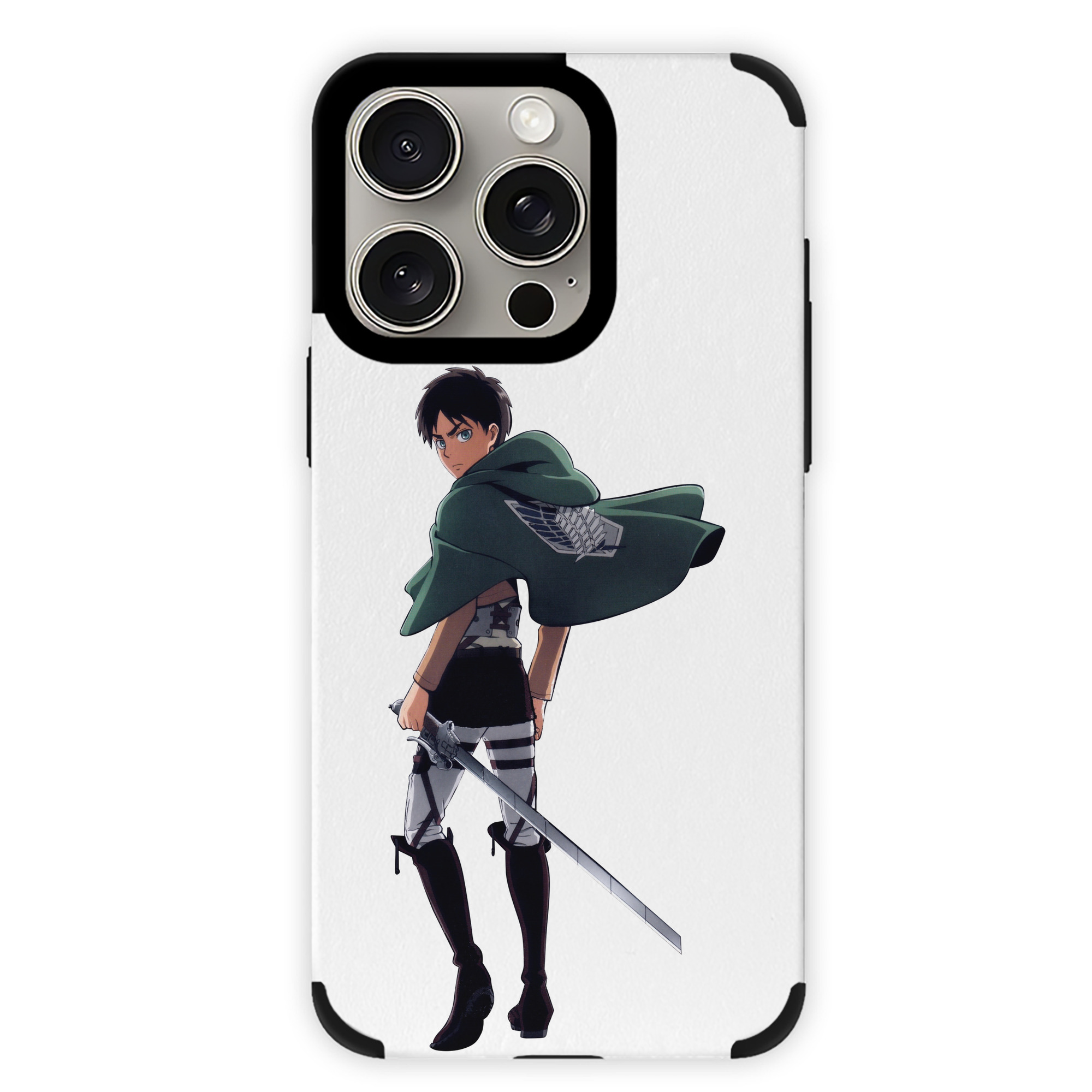 （画像用） 進撃の巨人 エレン･イェーガー Attack on Titan Eren Jäger 【iPhone15ProMax対応】 PUレザー スマホケース 耐衝撃＆黄変防止