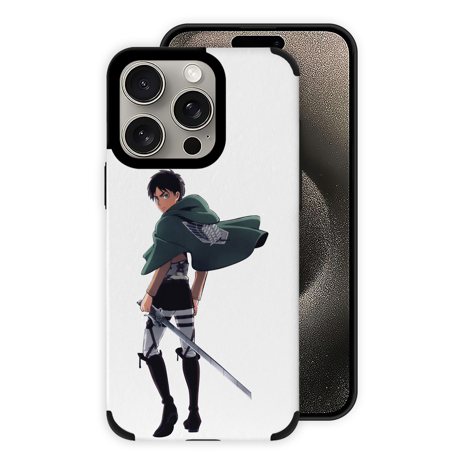 （画像用） 進撃の巨人 エレン･イェーガー Attack on Titan Eren Jäger 【iPhone15ProMax対応】 PUレザー スマホケース 耐衝撃＆黄変防止