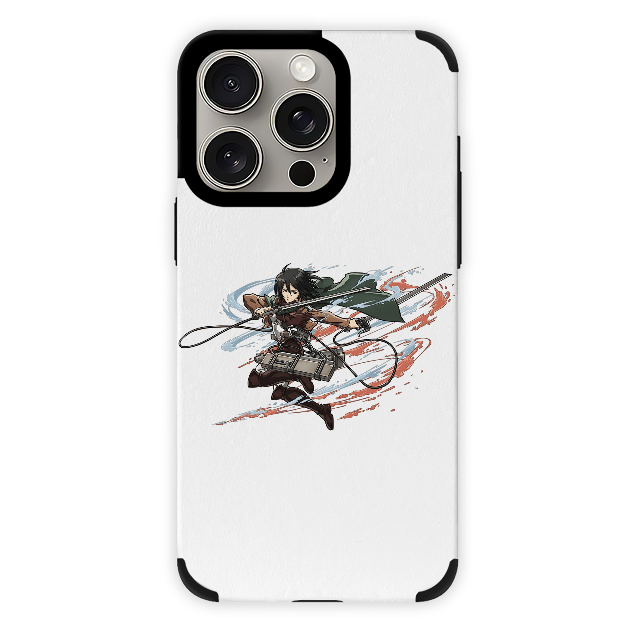 （画像用） 進撃の巨人 ミカサ·アッカーマン Attack on Titan Mikasa Ackerman 【iPhone15ProMax対応】 PUレザー スマホケース 耐衝撃＆黄変防止