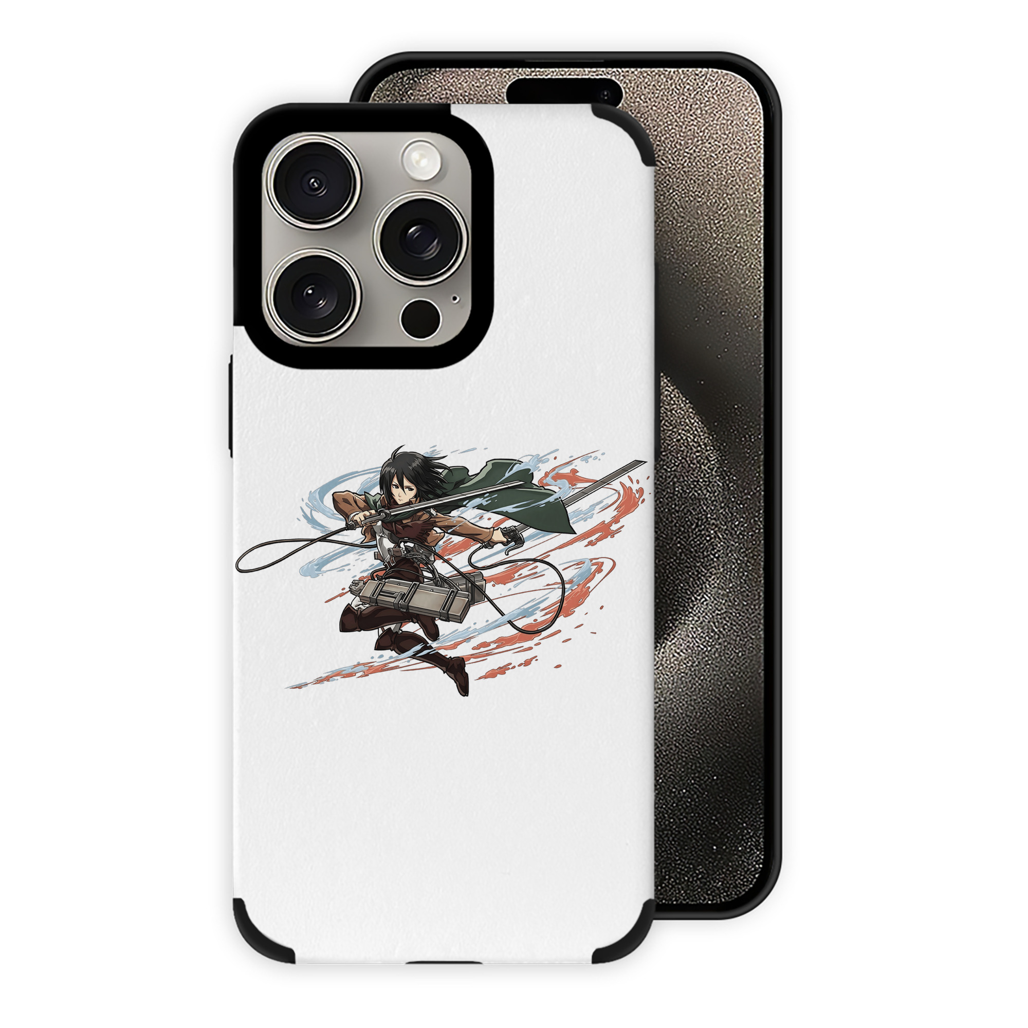 （画像用） 進撃の巨人 ミカサ·アッカーマン Attack on Titan Mikasa Ackerman 【iPhone15ProMax対応】 PUレザー スマホケース 耐衝撃＆黄変防止