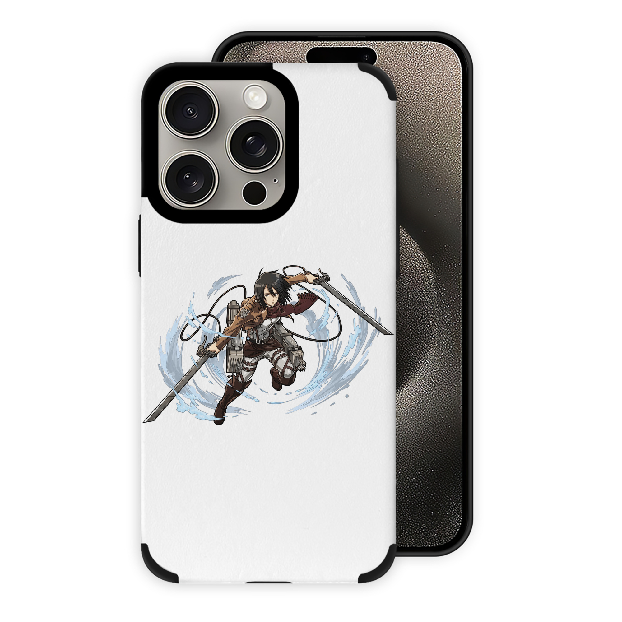 （画像用） 進撃の巨人 ミカサ·アッカーマン Attack on Titan Mikasa Ackerman 【iPhone15ProMax対応】 PUレザー スマホケース 耐衝撃＆黄変防止