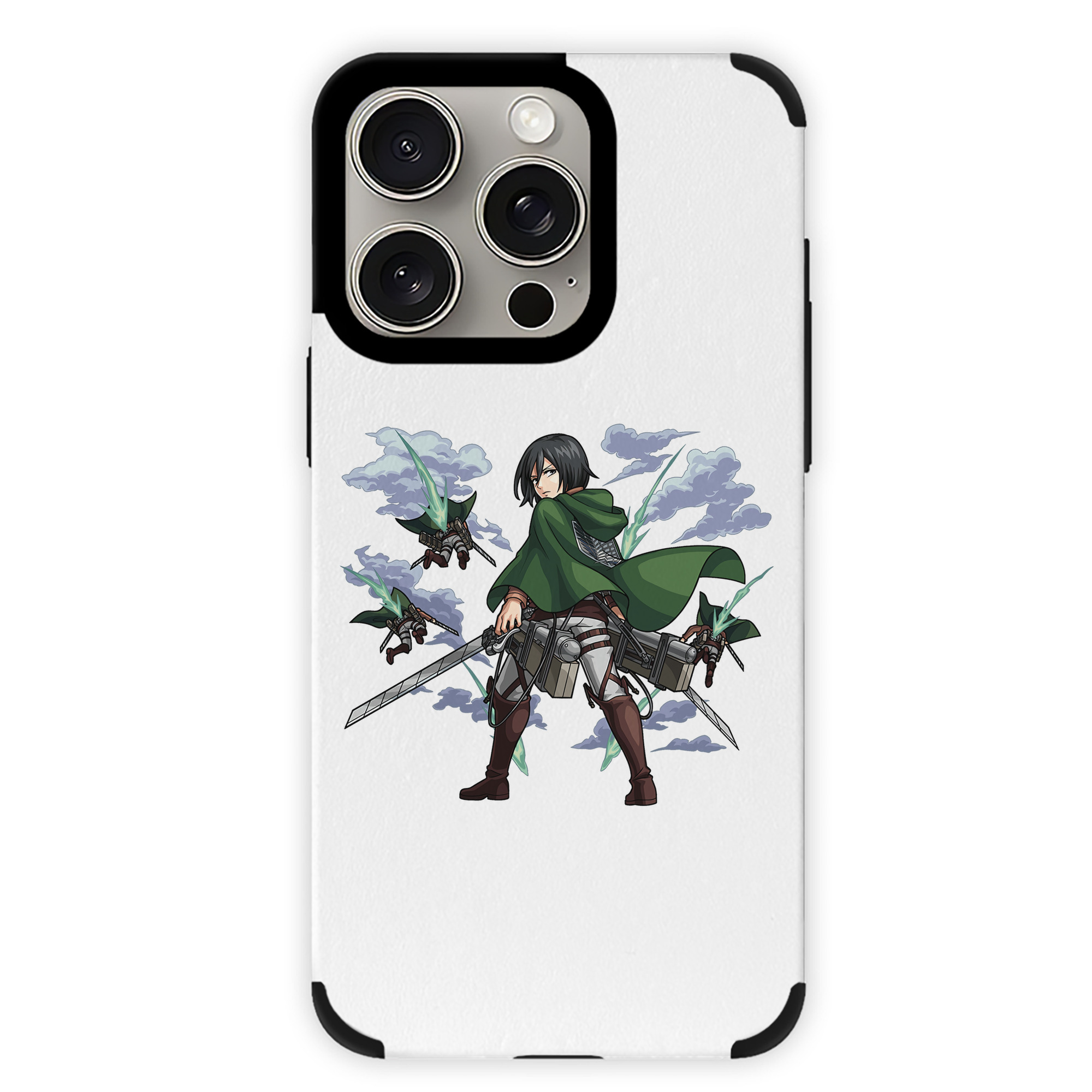 （画像用） 進撃の巨人 ミカサ·アッカーマン Attack on Titan Mikasa Ackerman 【iPhone15ProMax対応】 PUレザー スマホケース 耐衝撃＆黄変防止
