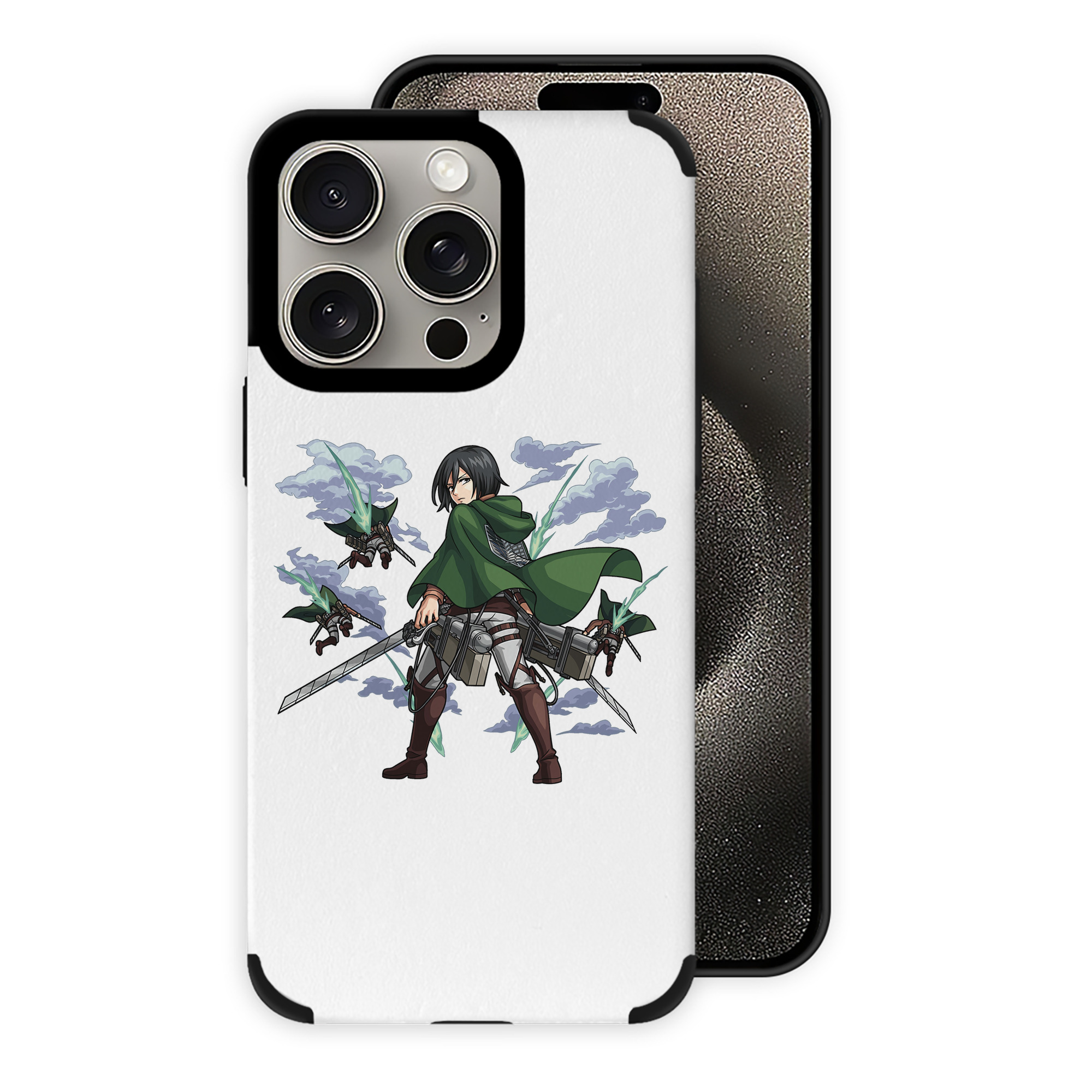 （画像用） 進撃の巨人 ミカサ·アッカーマン Attack on Titan Mikasa Ackerman 【iPhone15ProMax対応】 PUレザー スマホケース 耐衝撃＆黄変防止