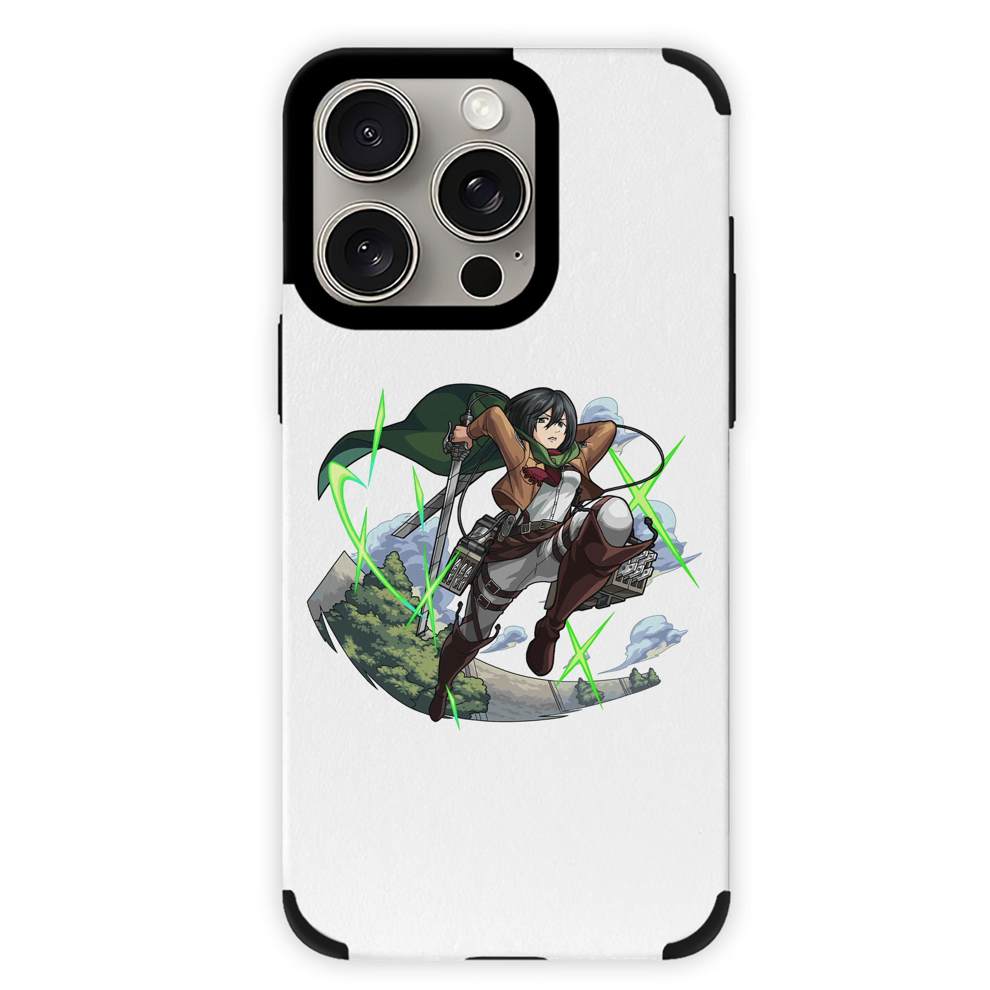 （画像用） 進撃の巨人 ミカサ·アッカーマン Attack on Titan Mikasa Ackerman 【iPhone15ProMax対応】 PUレザー スマホケース 耐衝撃＆黄変防止