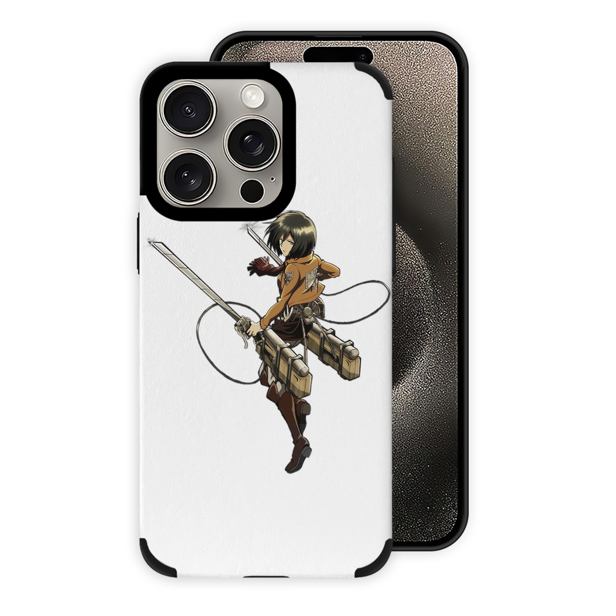 （画像用） 進撃の巨人 ミカサ·アッカーマン Attack on Titan Mikasa Ackerman 【iPhone15ProMax対応】 PUレザー スマホケース 耐衝撃＆黄変防止