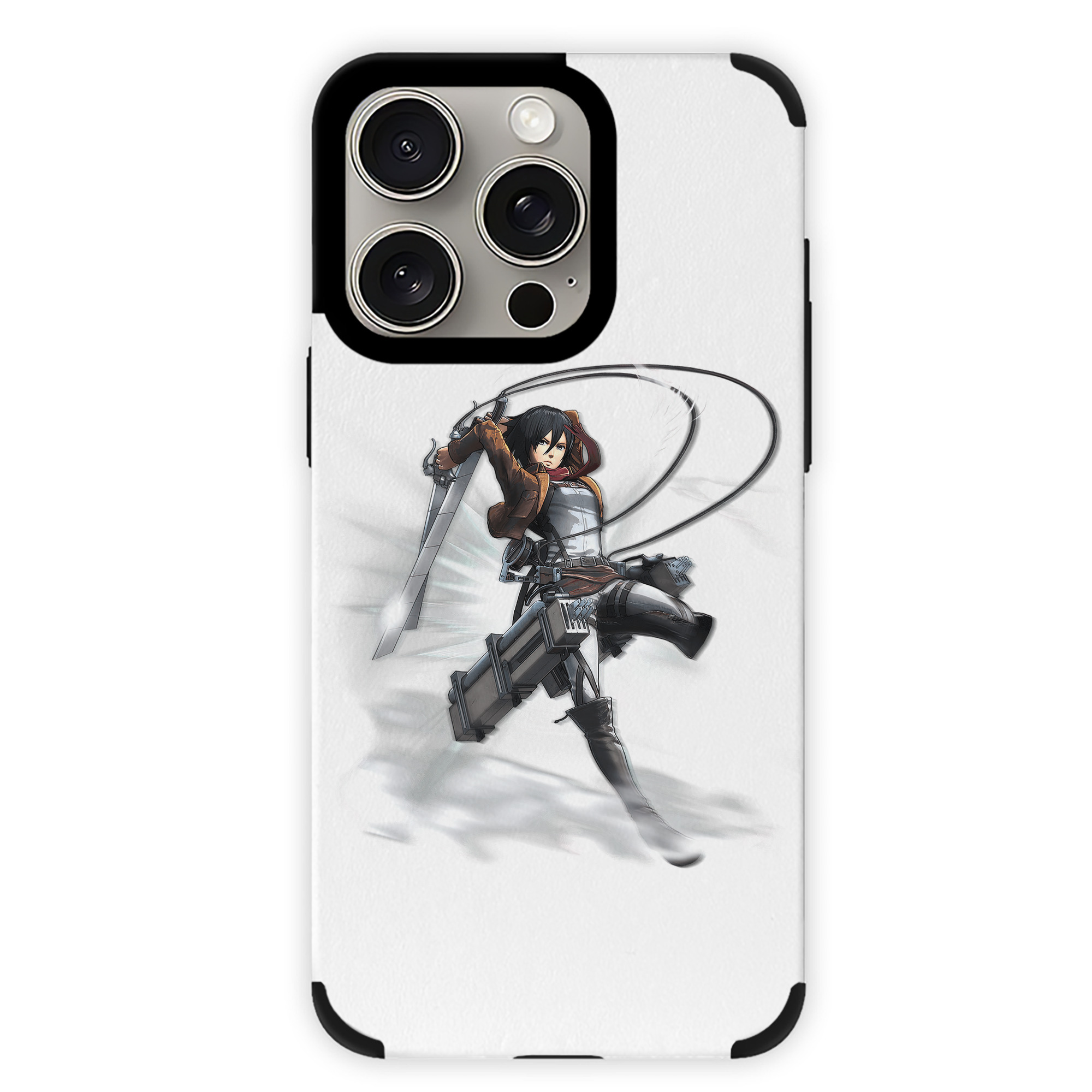 （画像用） 進撃の巨人 ミカサ·アッカーマン Attack on Titan Mikasa Ackerman 【iPhone15ProMax対応】 PUレザー スマホケース 耐衝撃＆黄変防止