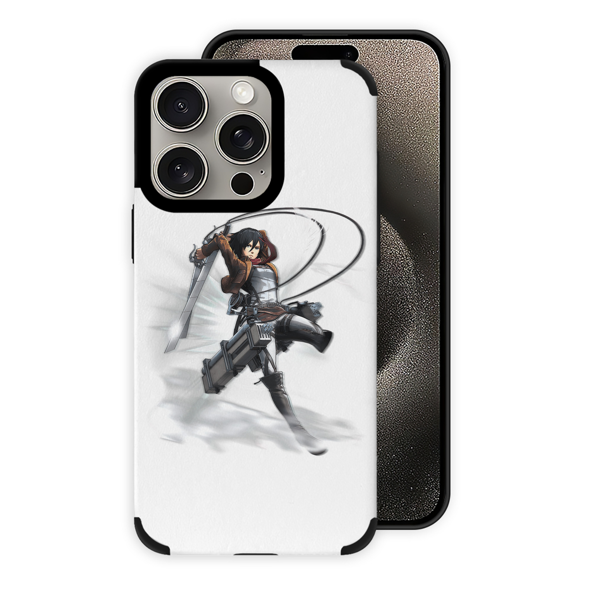 （画像用） 進撃の巨人 ミカサ·アッカーマン Attack on Titan Mikasa Ackerman 【iPhone15ProMax対応】 PUレザー スマホケース 耐衝撃＆黄変防止
