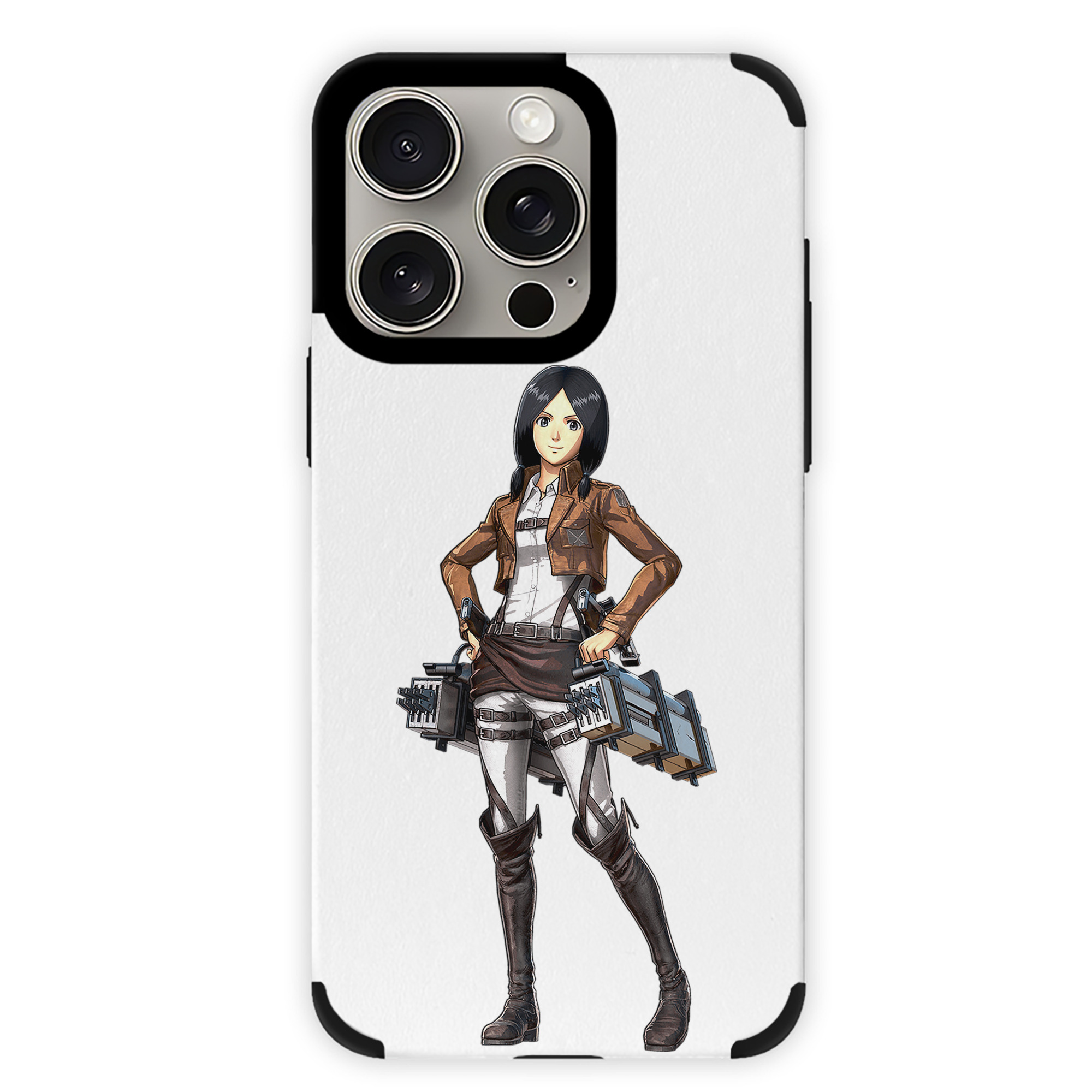 （画像用） 進撃の巨人 ミカサ·アッカーマン Attack on Titan Mikasa Ackerman 【iPhone15ProMax対応】 PUレザー スマホケース 耐衝撃＆黄変防止
