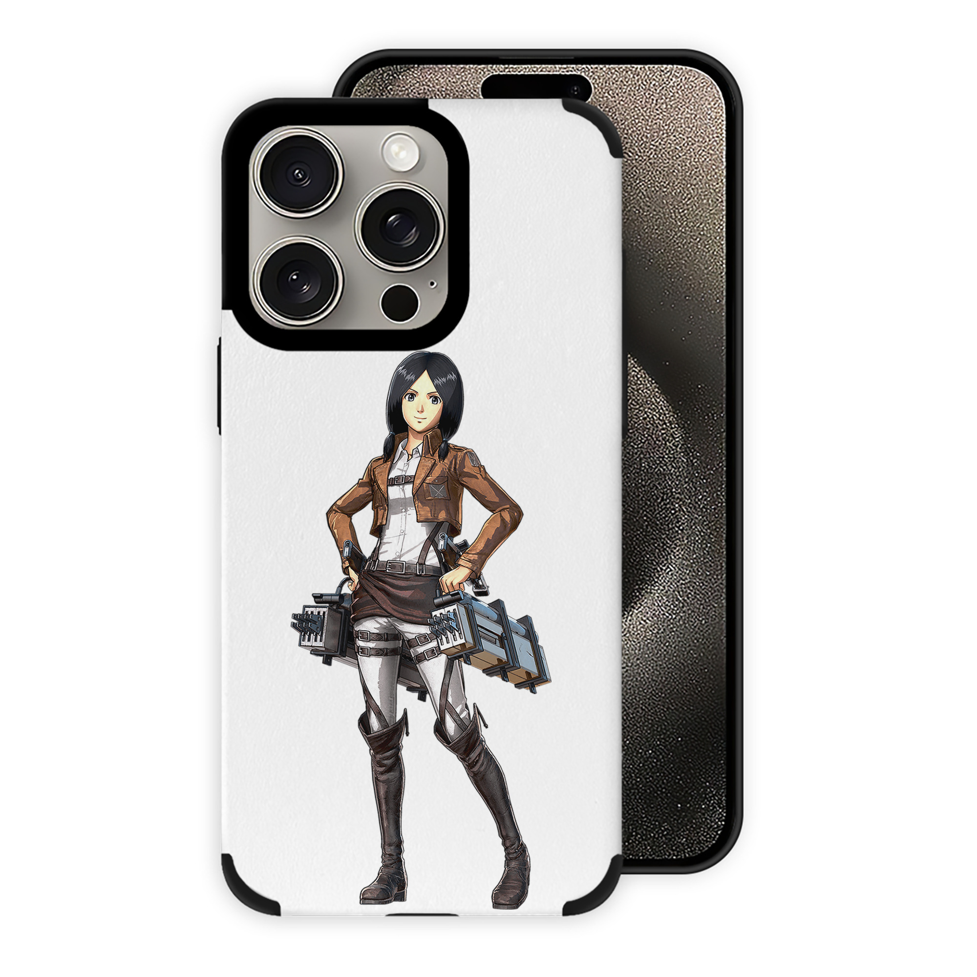 （画像用） 進撃の巨人 ミカサ·アッカーマン Attack on Titan Mikasa Ackerman 【iPhone15ProMax対応】 PUレザー スマホケース 耐衝撃＆黄変防止
