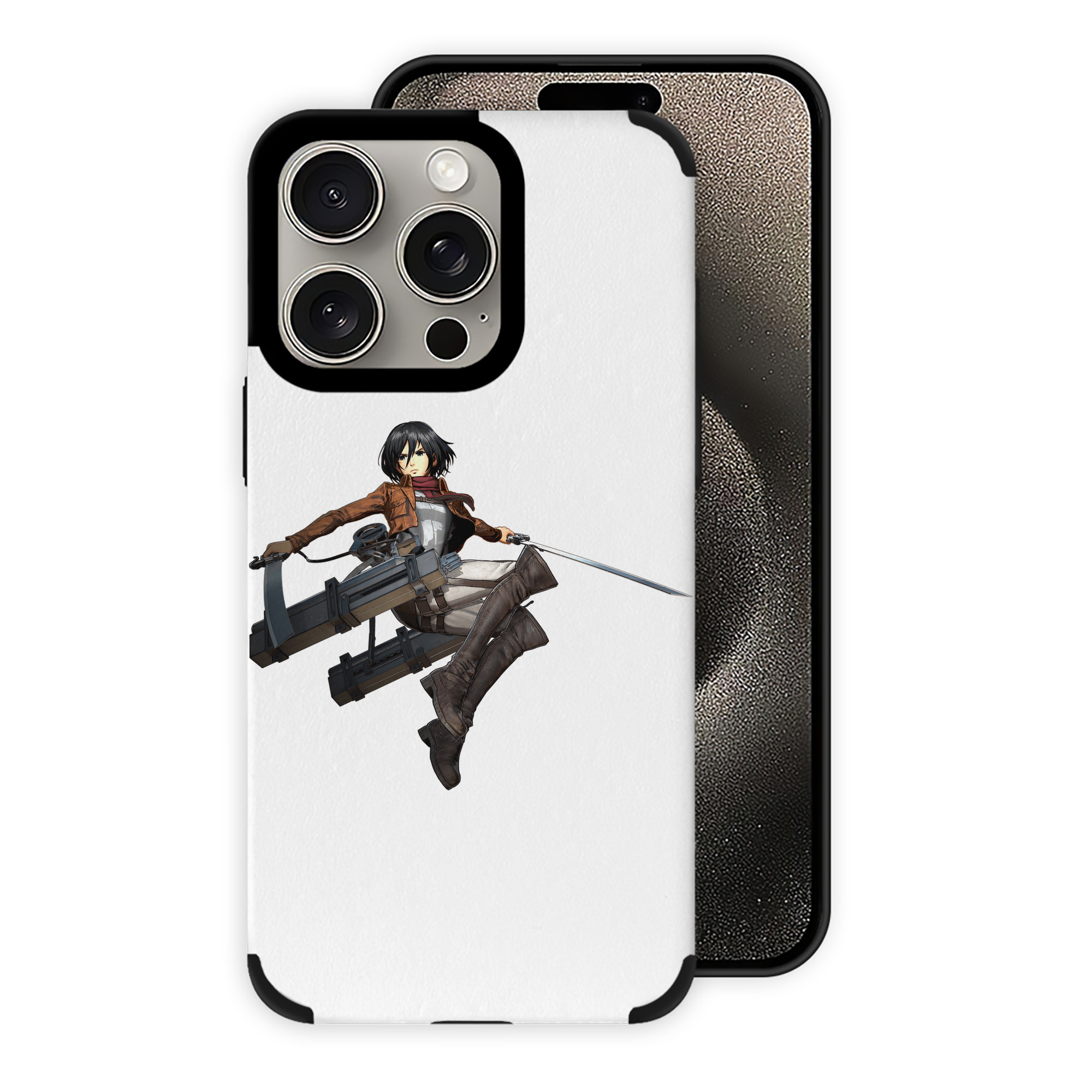 （画像用） 進撃の巨人 ミカサ·アッカーマン Attack on Titan Mikasa Ackerman 【iPhone15ProMax対応】 PUレザー スマホケース 耐衝撃＆黄変防止