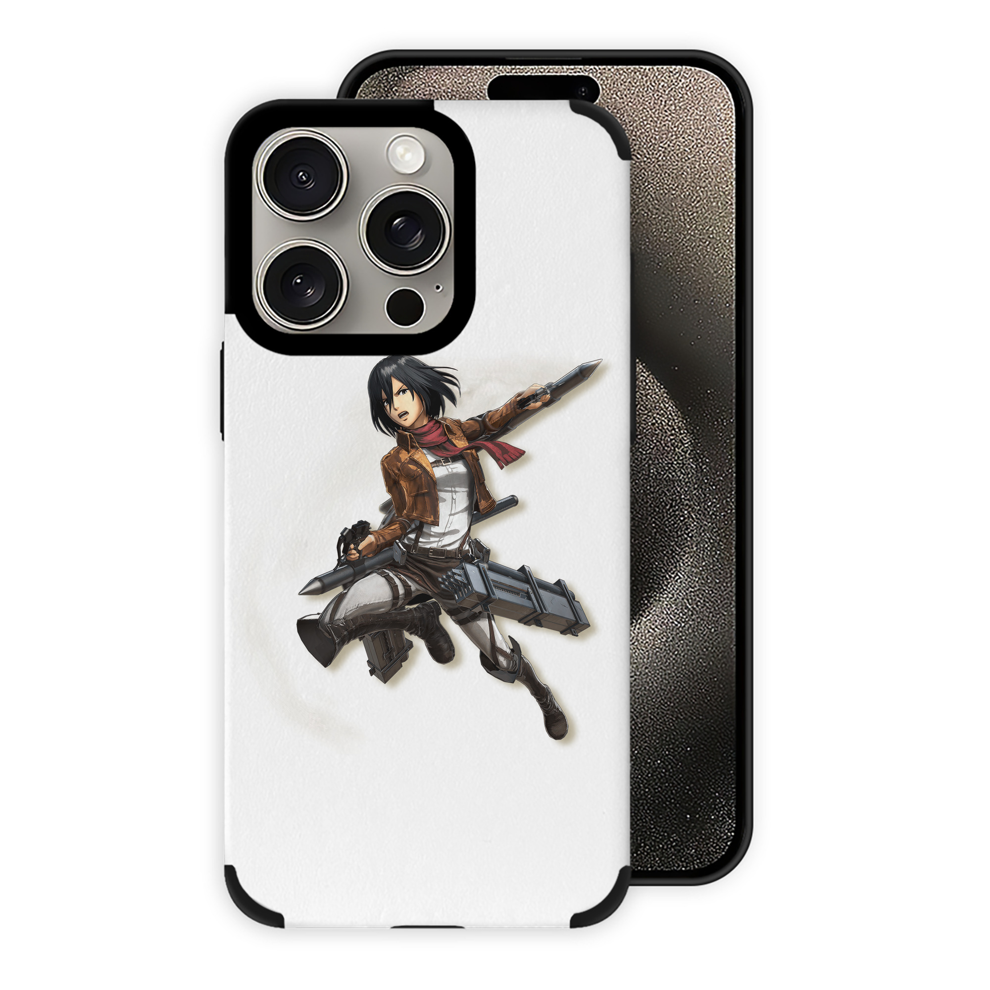 （画像用） 進撃の巨人 ミカサ·アッカーマン Attack on Titan Mikasa Ackerman 【iPhone15ProMax対応】 PUレザー スマホケース 耐衝撃＆黄変防止