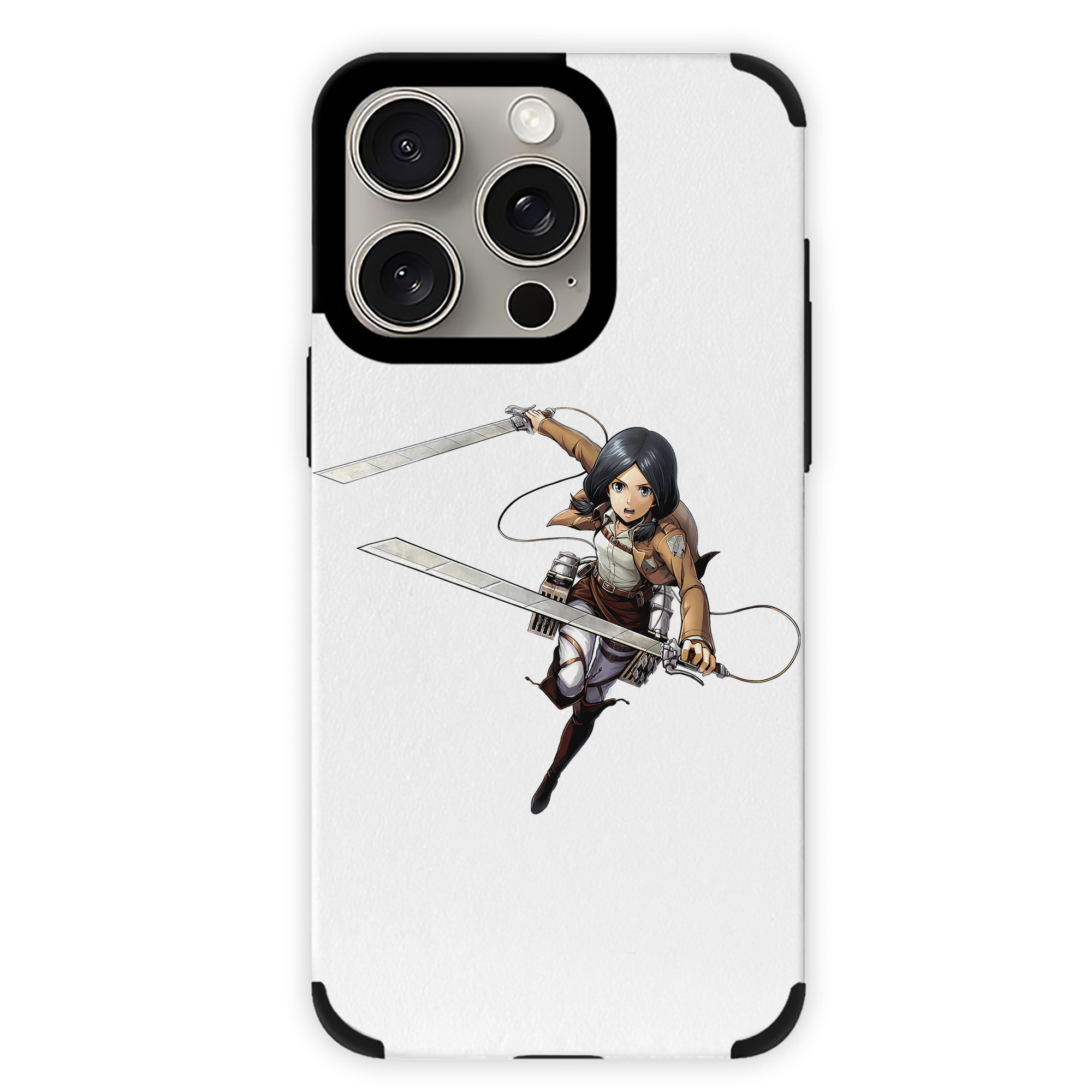 （画像用） 進撃の巨人 ミカサ·アッカーマン Attack on Titan Mikasa Ackerman 【iPhone15ProMax対応】 PUレザー スマホケース 耐衝撃＆黄変防止