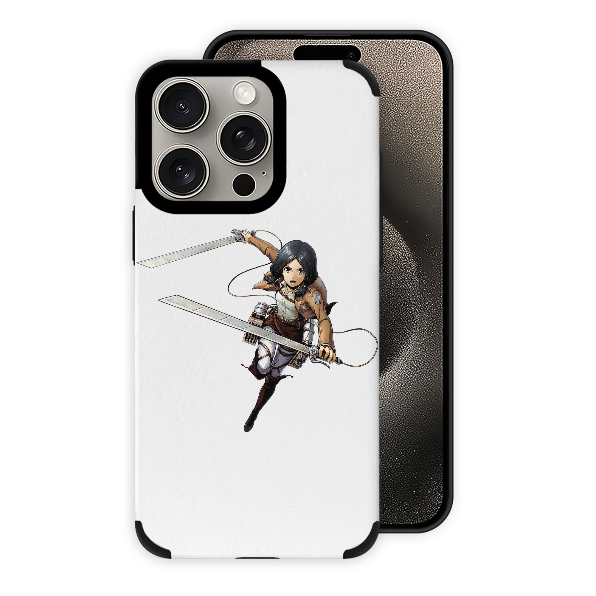 （画像用） 進撃の巨人 ミカサ·アッカーマン Attack on Titan Mikasa Ackerman 【iPhone15ProMax対応】 PUレザー スマホケース 耐衝撃＆黄変防止