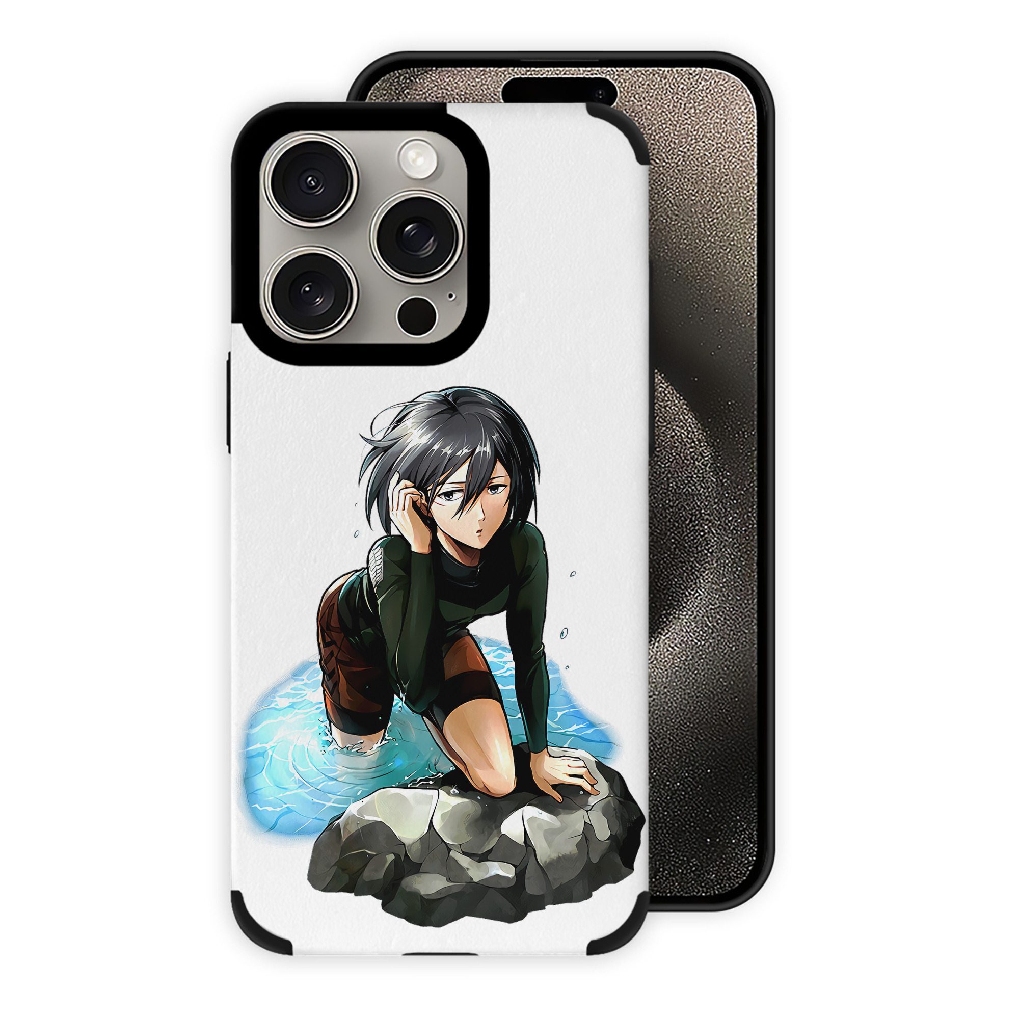 （画像用） 進撃の巨人 ミカサ·アッカーマン Attack on Titan Mikasa Ackerman 【iPhone15ProMax対応】 PUレザー スマホケース 耐衝撃＆黄変防止