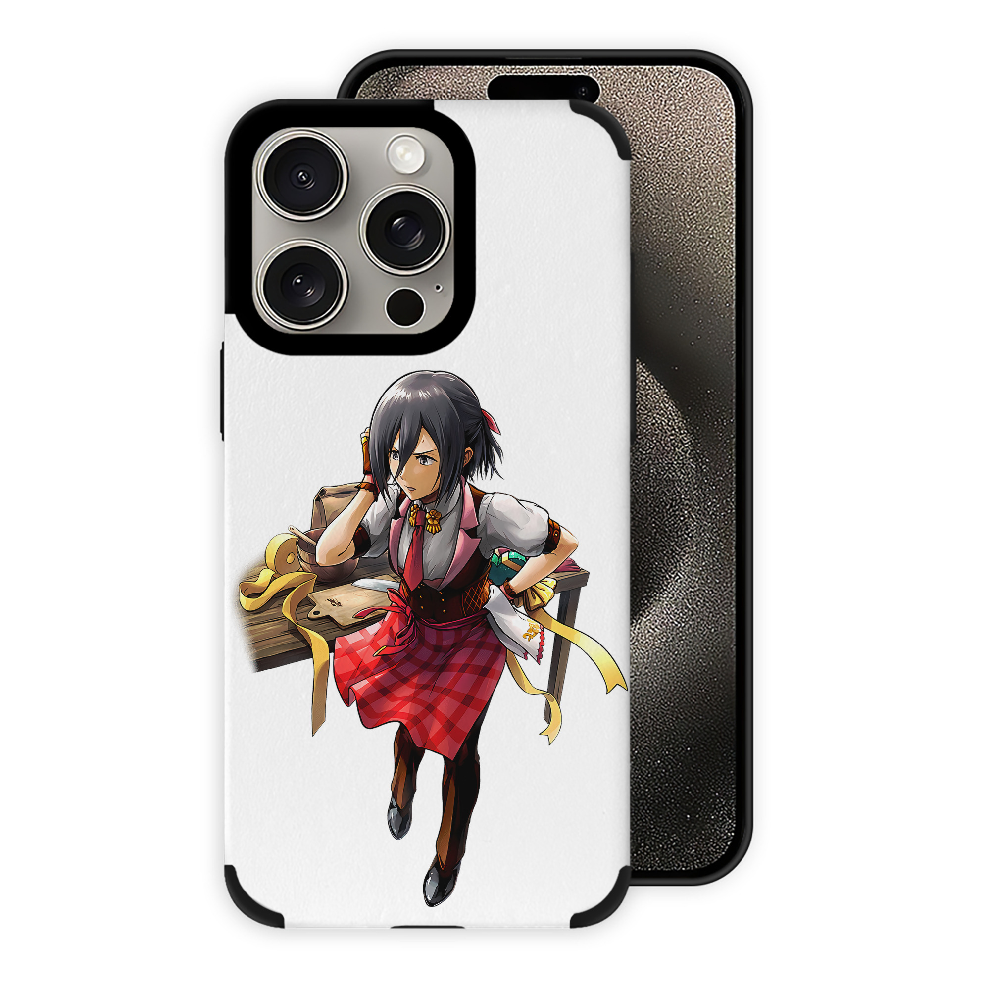 （画像用） 進撃の巨人 ミカサ·アッカーマン Attack on Titan Mikasa Ackerman 【iPhone15ProMax対応】 PUレザー スマホケース 耐衝撃＆黄変防止