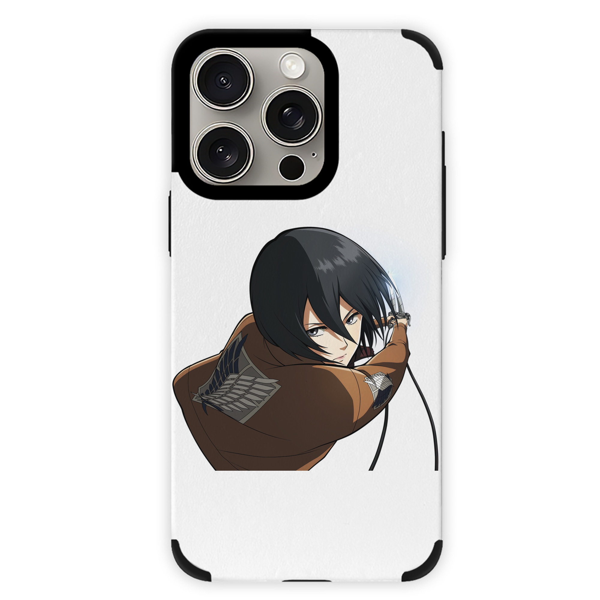 （画像用） 進撃の巨人 ミカサ·アッカーマン Attack on Titan Mikasa Ackerman 【iPhone15ProMax対応】 PUレザー スマホケース 耐衝撃＆黄変防止