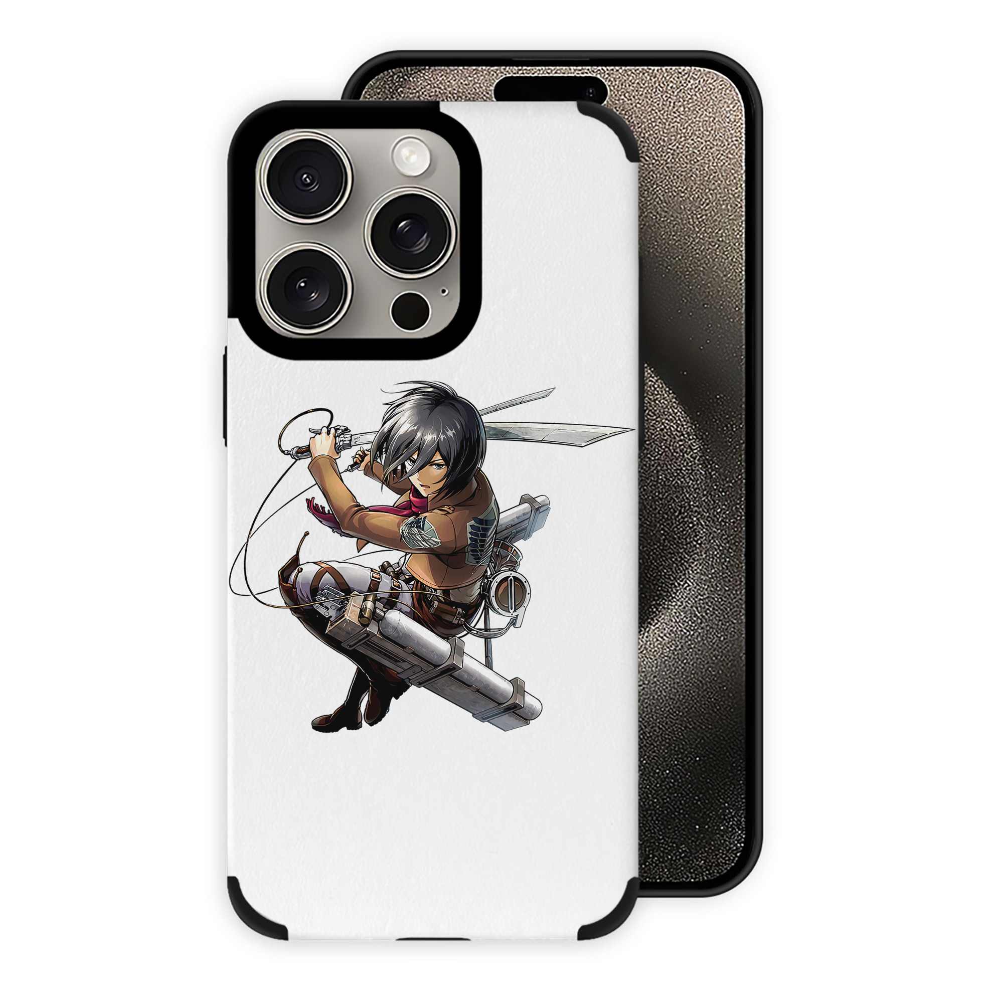 （画像用） 進撃の巨人 ミカサ·アッカーマン Attack on Titan Mikasa Ackerman 【iPhone15ProMax対応】 PUレザー スマホケース 耐衝撃＆黄変防止