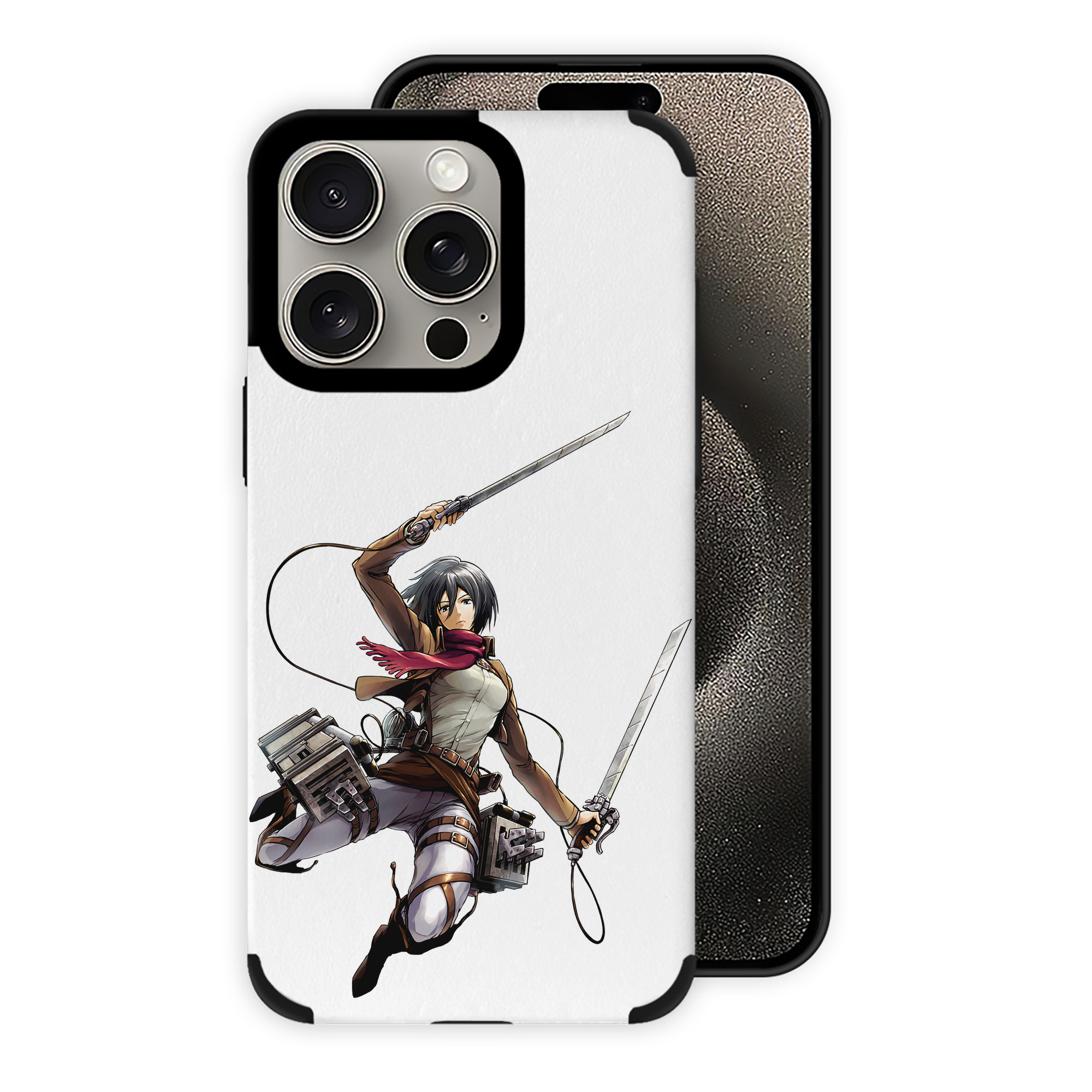 （画像用） 進撃の巨人 ミカサ·アッカーマン Attack on Titan Mikasa Ackerman 【iPhone15ProMax対応】 PUレザー スマホケース 耐衝撃＆黄変防止