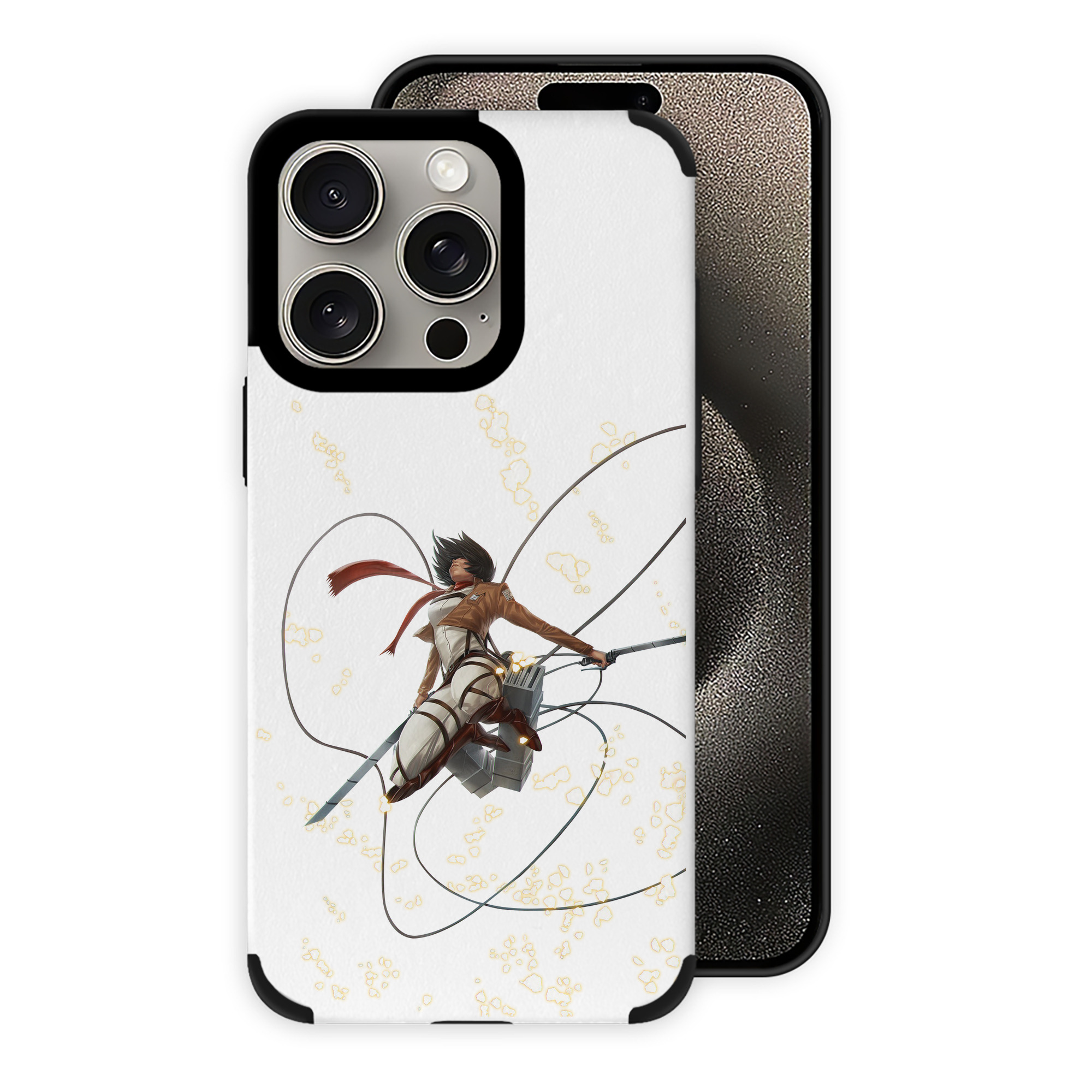 （画像用） 進撃の巨人 ミカサ·アッカーマン Attack on Titan Mikasa Ackerman 【iPhone15ProMax対応】 PUレザー スマホケース 耐衝撃＆黄変防止
