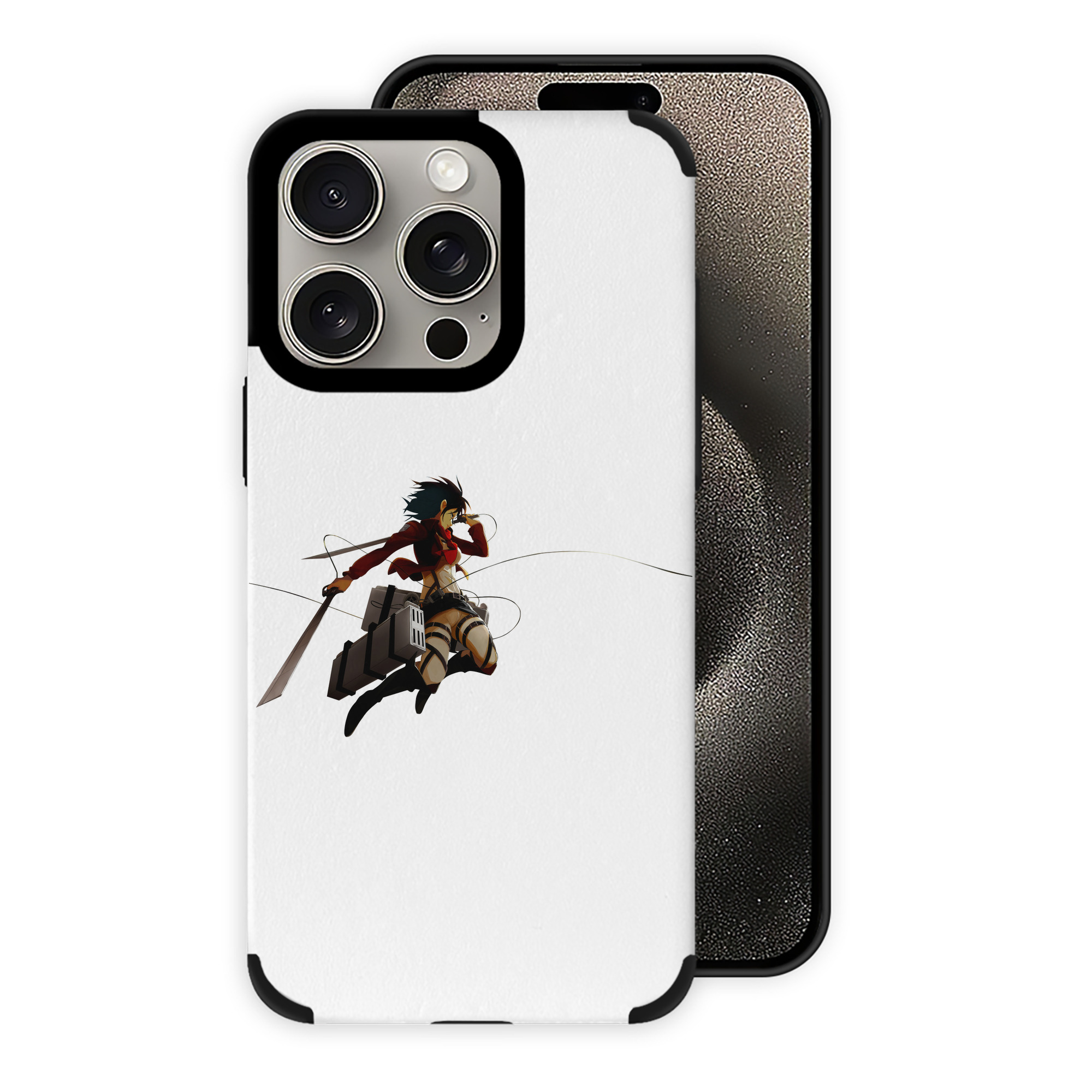（画像用） 進撃の巨人 ミカサ·アッカーマン Attack on Titan Mikasa Ackerman 【iPhone15ProMax対応】 PUレザー スマホケース 耐衝撃＆黄変防止