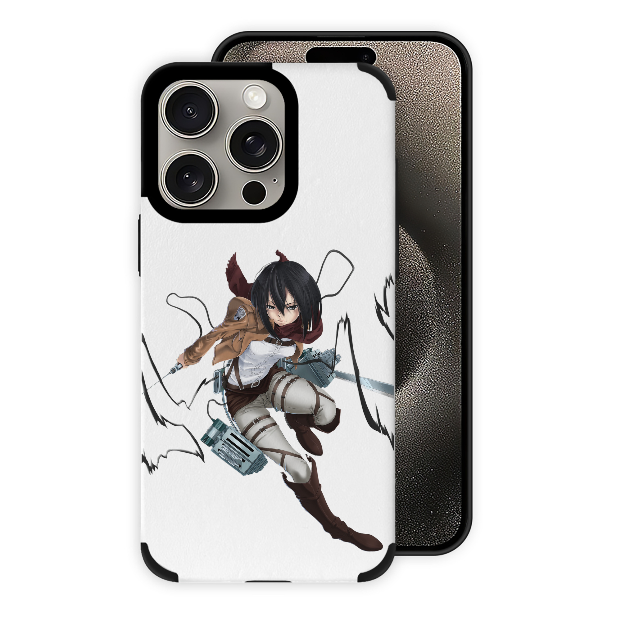 （画像用） 進撃の巨人 ミカサ·アッカーマン Attack on Titan Mikasa Ackerman 【iPhone15ProMax対応】 PUレザー スマホケース 耐衝撃＆黄変防止