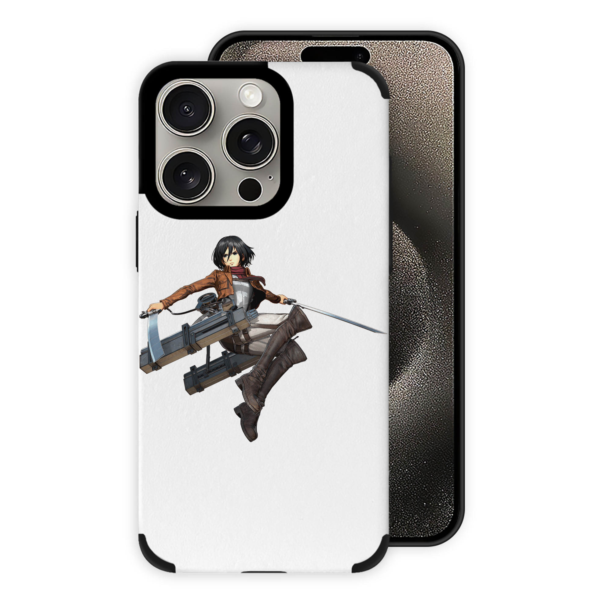 （画像用） 進撃の巨人 ミカサ·アッカーマン Attack on Titan Mikasa Ackerman 【iPhone15ProMax対応】 PUレザー スマホケース 耐衝撃＆黄変防止