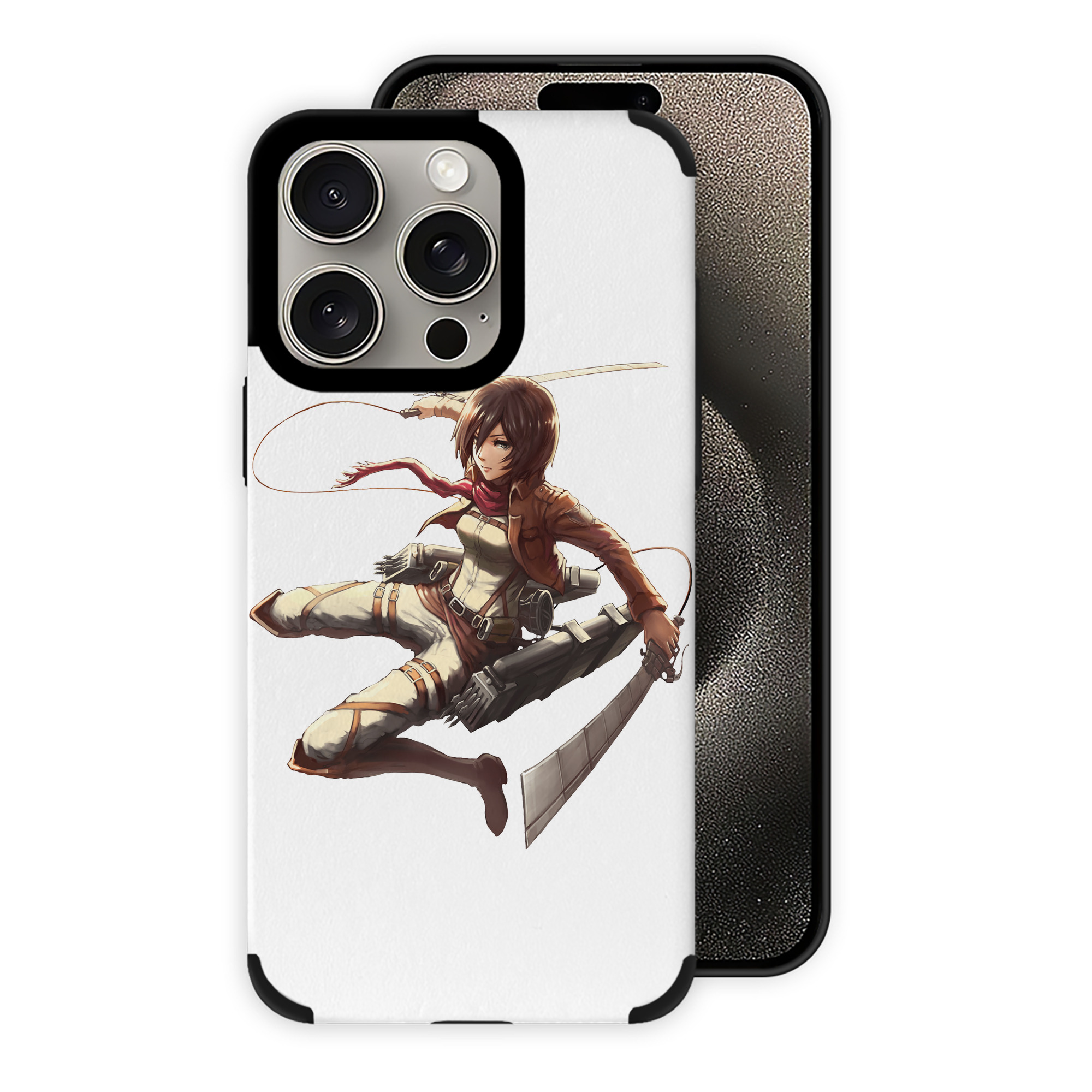 （画像用） 進撃の巨人 ミカサ·アッカーマン Attack on Titan Mikasa Ackerman 【iPhone15ProMax対応】 PUレザー スマホケース 耐衝撃＆黄変防止