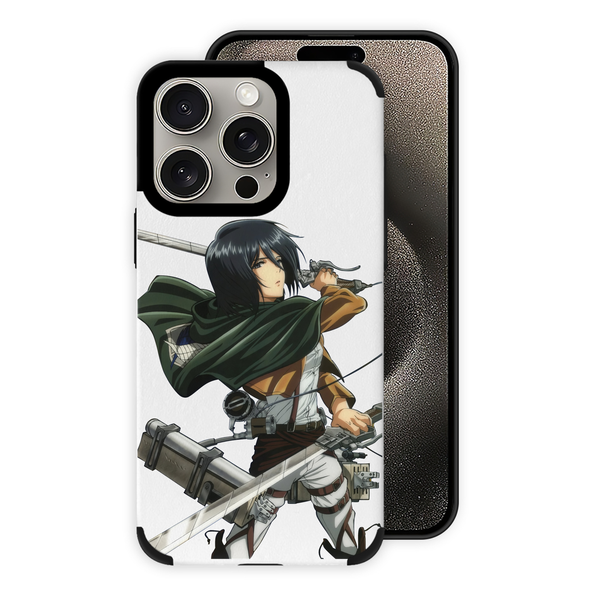 （画像用） 進撃の巨人 ミカサ·アッカーマン Attack on Titan Mikasa Ackerman 【iPhone15ProMax対応】 PUレザー スマホケース 耐衝撃＆黄変防止