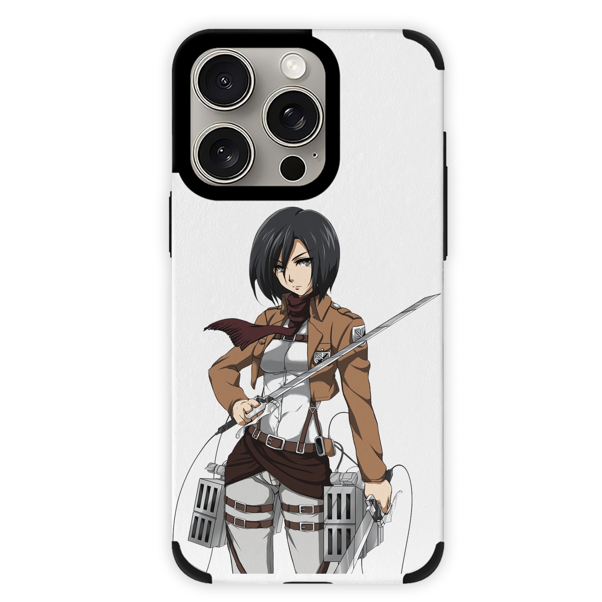 （画像用） 進撃の巨人 ミカサ·アッカーマン Attack on Titan Mikasa Ackerman 【iPhone15ProMax対応】 PUレザー スマホケース 耐衝撃＆黄変防止