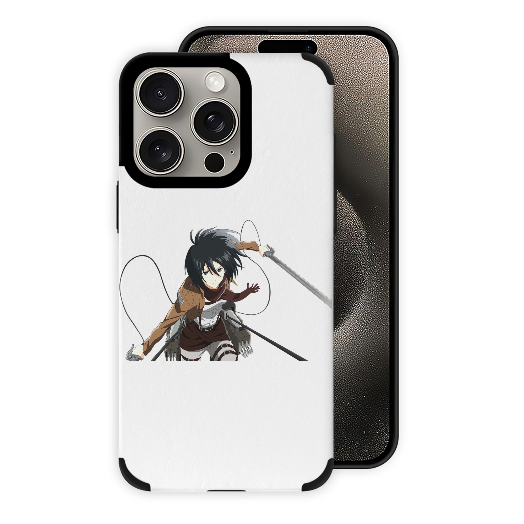 （画像用） 進撃の巨人 ミカサ·アッカーマン Attack on Titan Mikasa Ackerman 【iPhone15ProMax対応】 PUレザー スマホケース 耐衝撃＆黄変防止