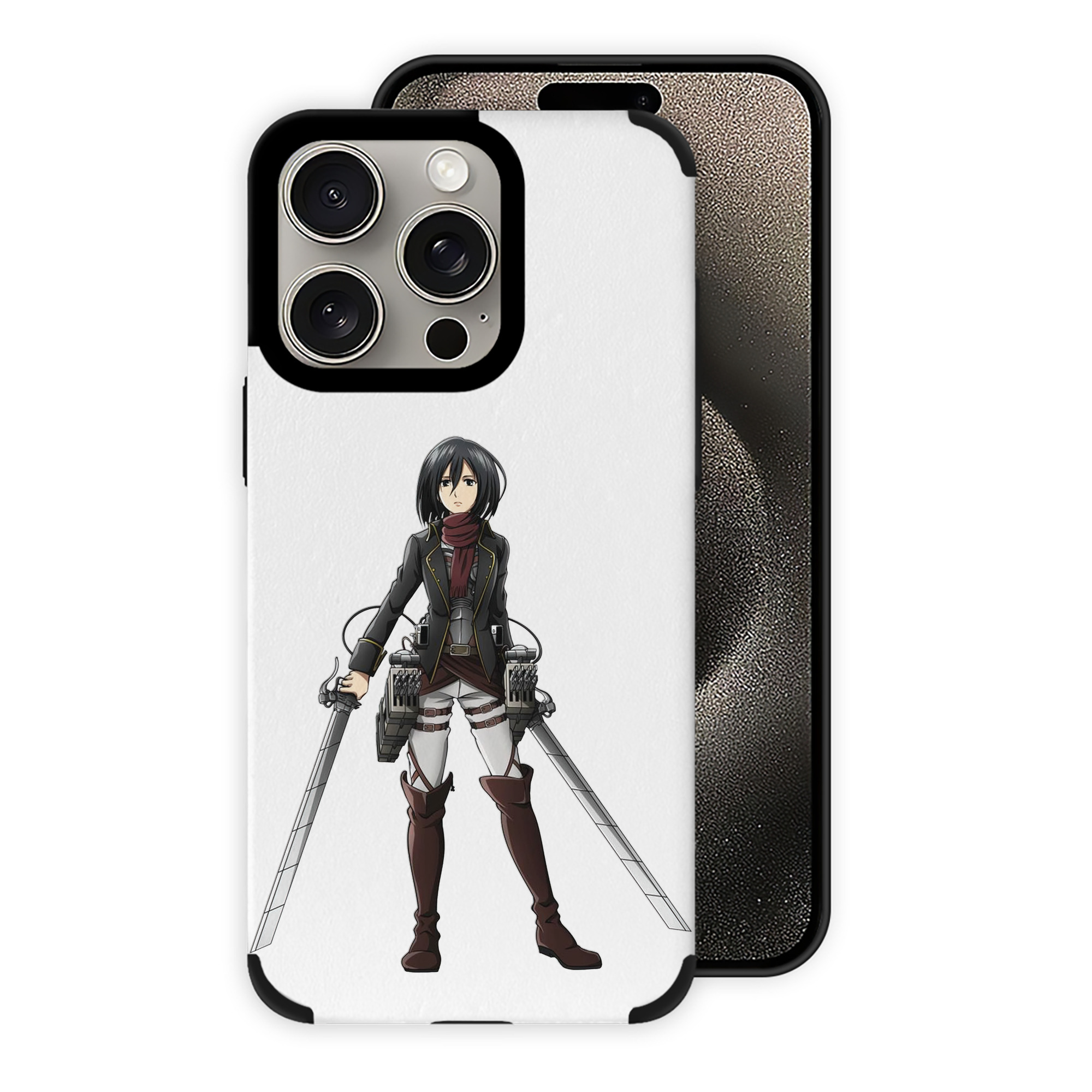 （画像用） 進撃の巨人 ミカサ·アッカーマン Attack on Titan Mikasa Ackerman 【iPhone15ProMax対応】 PUレザー スマホケース 耐衝撃＆黄変防止