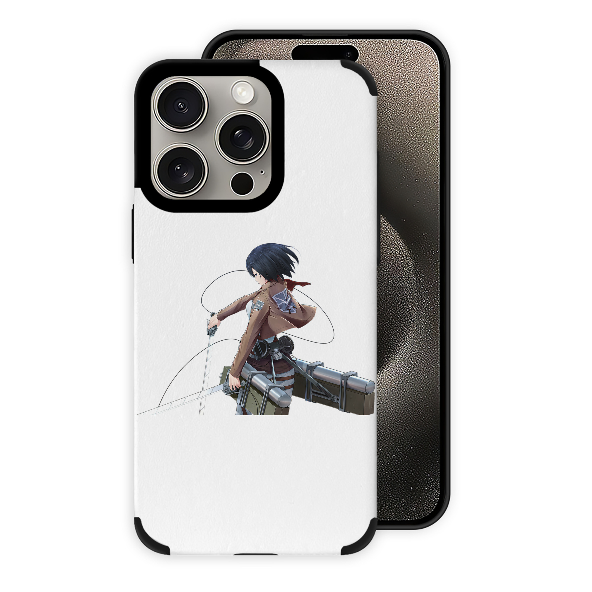 （画像用） 進撃の巨人 ミカサ·アッカーマン Attack on Titan Mikasa Ackerman 【iPhone15ProMax対応】 PUレザー スマホケース 耐衝撃＆黄変防止