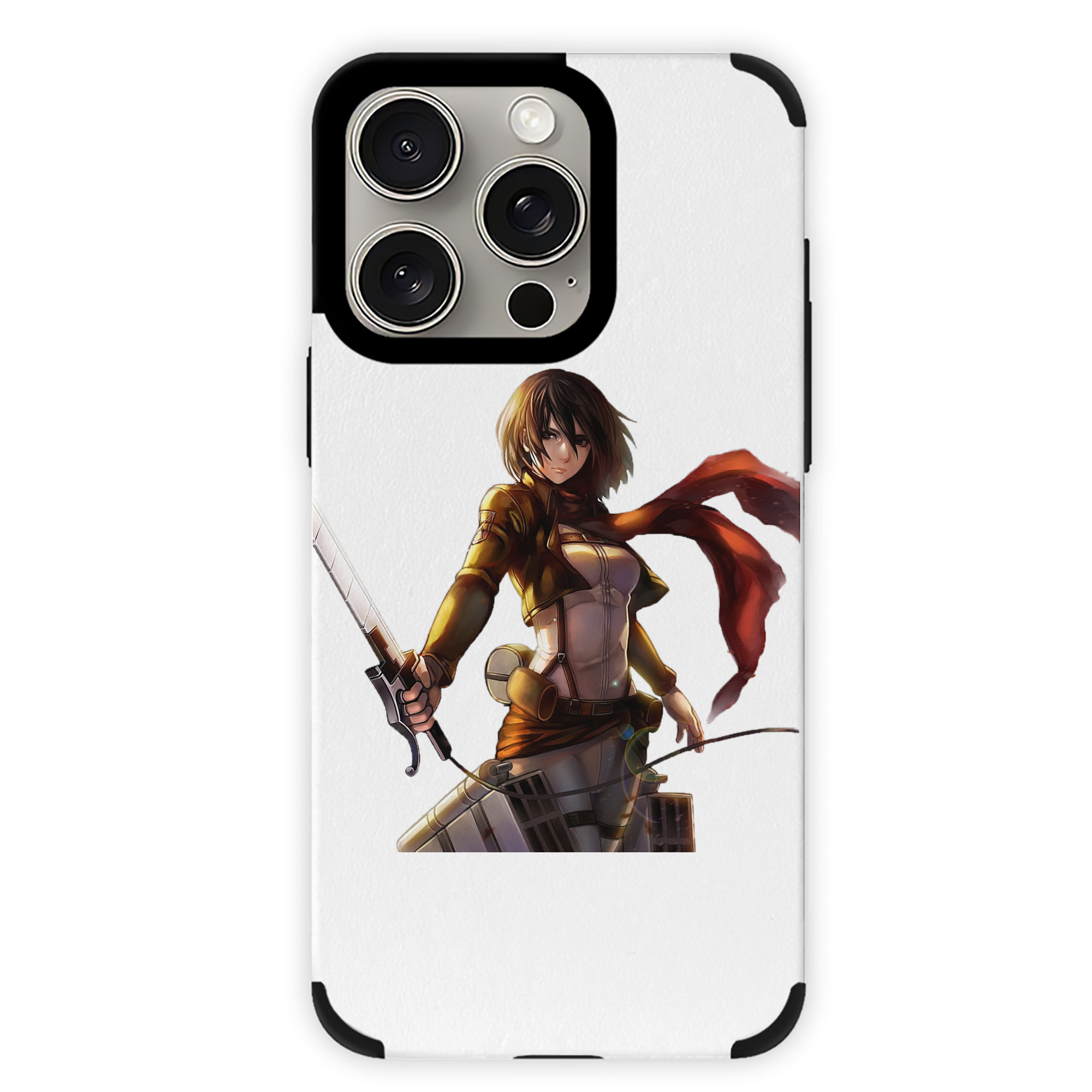 （画像用） 進撃の巨人 ミカサ·アッカーマン Attack on Titan Mikasa Ackerman 【iPhone15ProMax対応】 PUレザー スマホケース 耐衝撃＆黄変防止