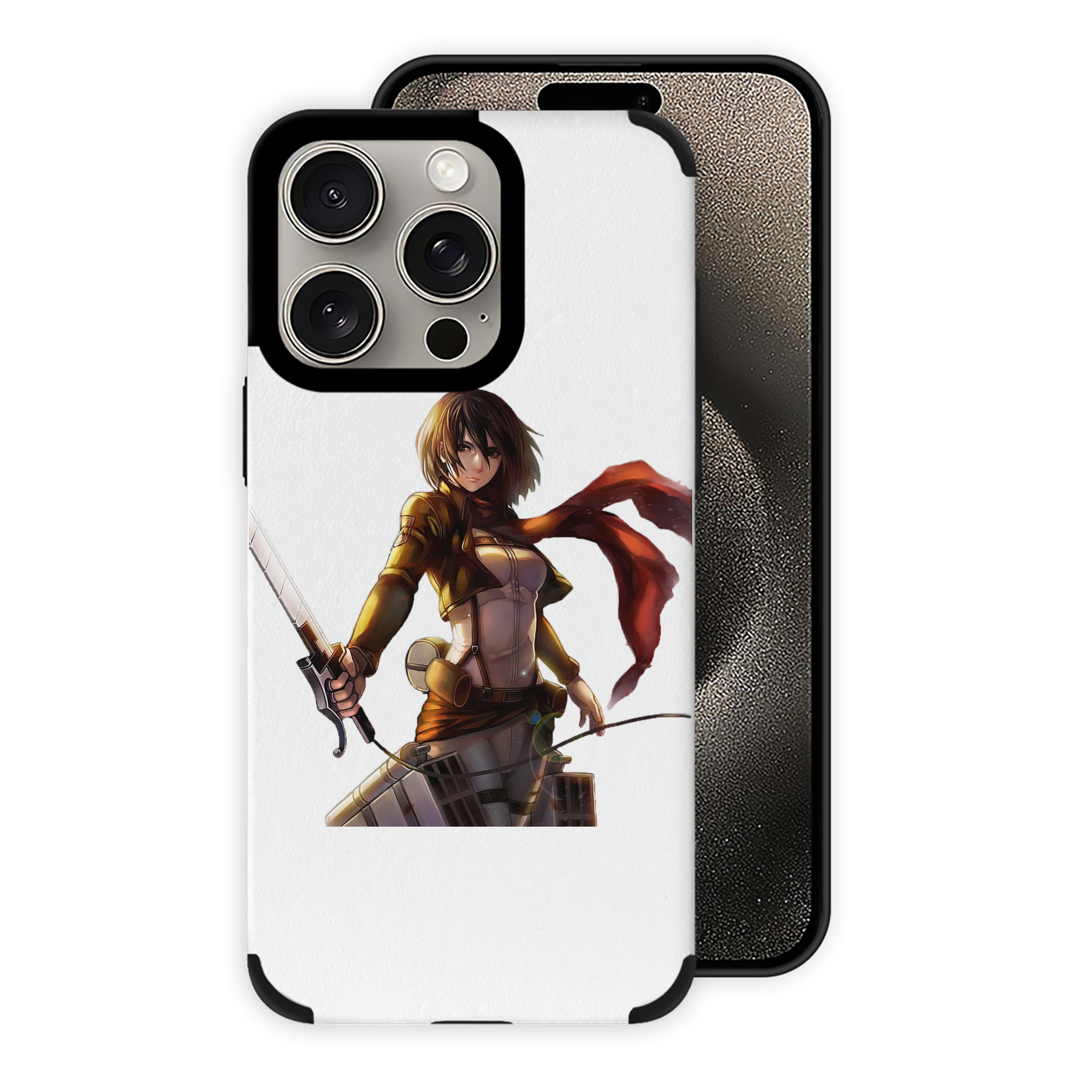（画像用） 進撃の巨人 ミカサ·アッカーマン Attack on Titan Mikasa Ackerman 【iPhone15ProMax対応】 PUレザー スマホケース 耐衝撃＆黄変防止
